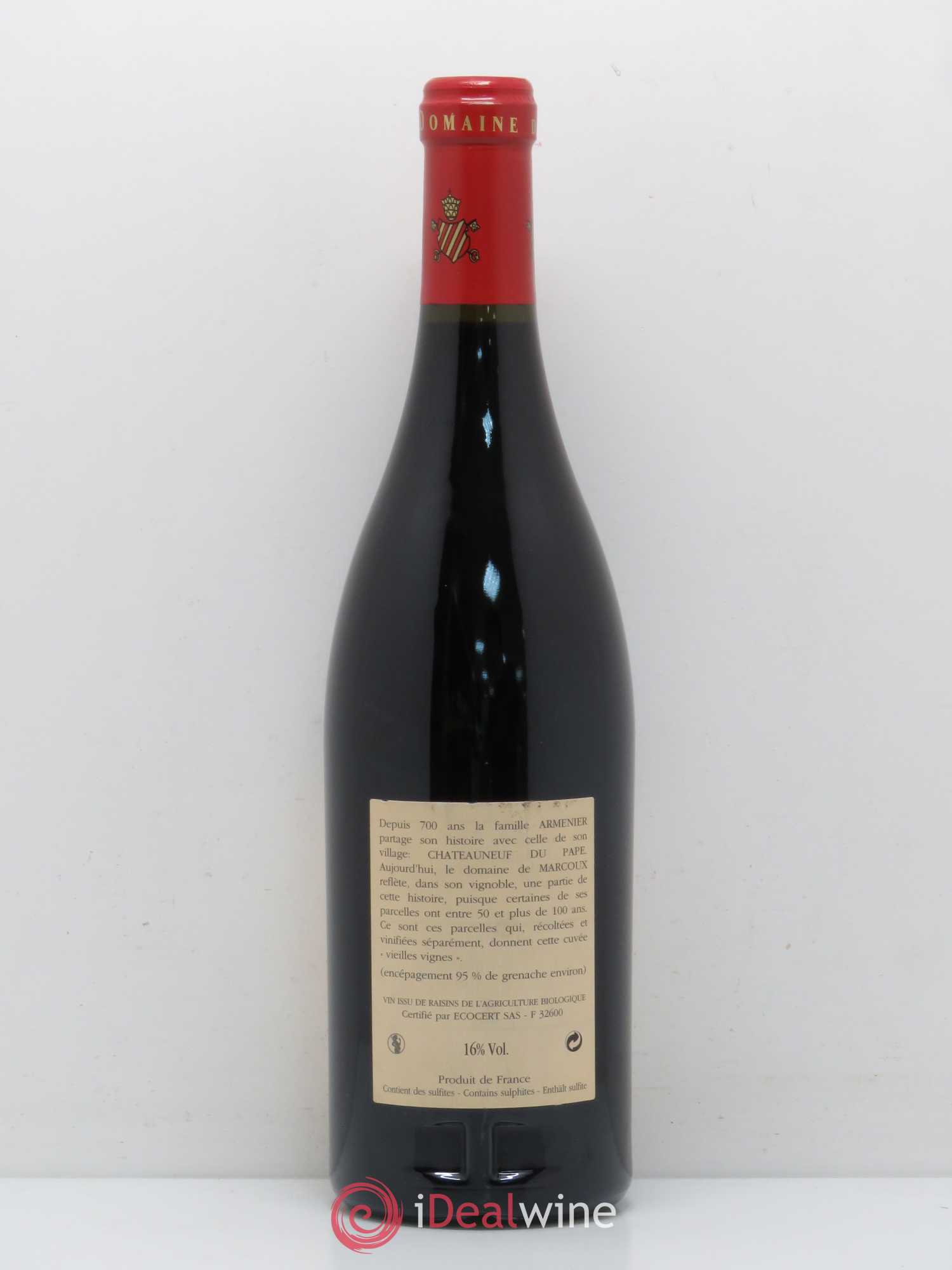 Châteauneuf-du-Pape Vieilles Vignes Marcoux (Domaine de) 2007 - Lot de 1 bouteille - 1