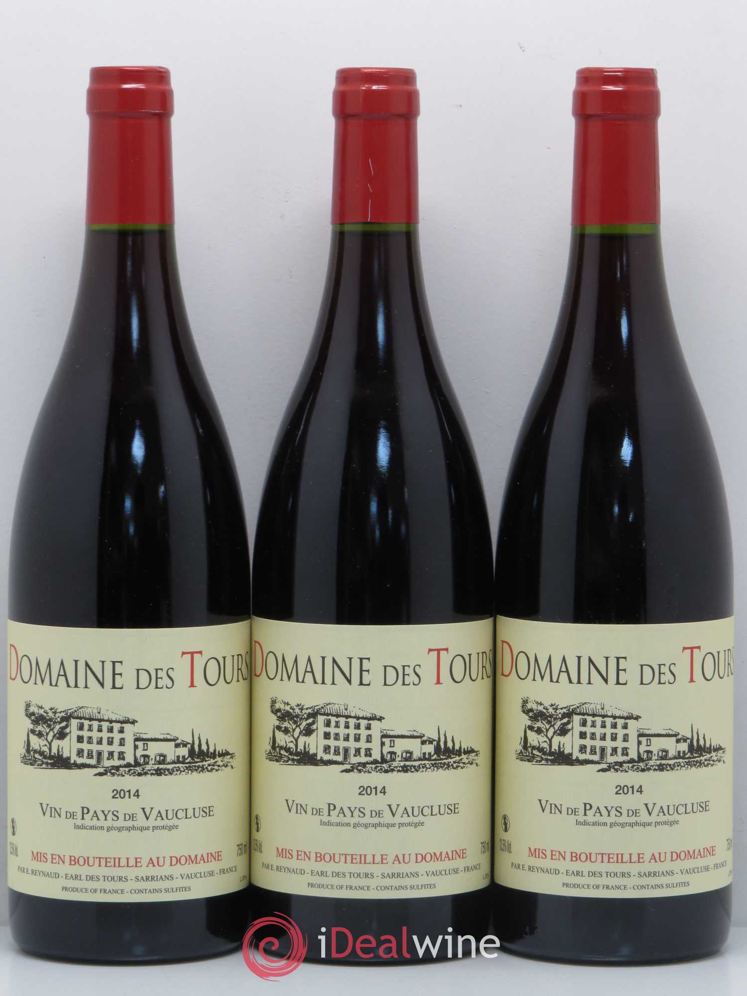 IGP Vaucluse (Vin de Pays de Vaucluse) Domaine des Tours Emmanuel Reynaud 2014 - Lot de 3 bouteilles - 0