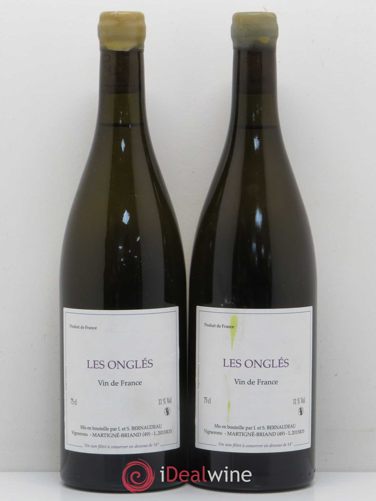 Vin de France Les Onglés Domaine Stéphane Bernaudeau 2015 - Posten von 2 Flaschen - 0