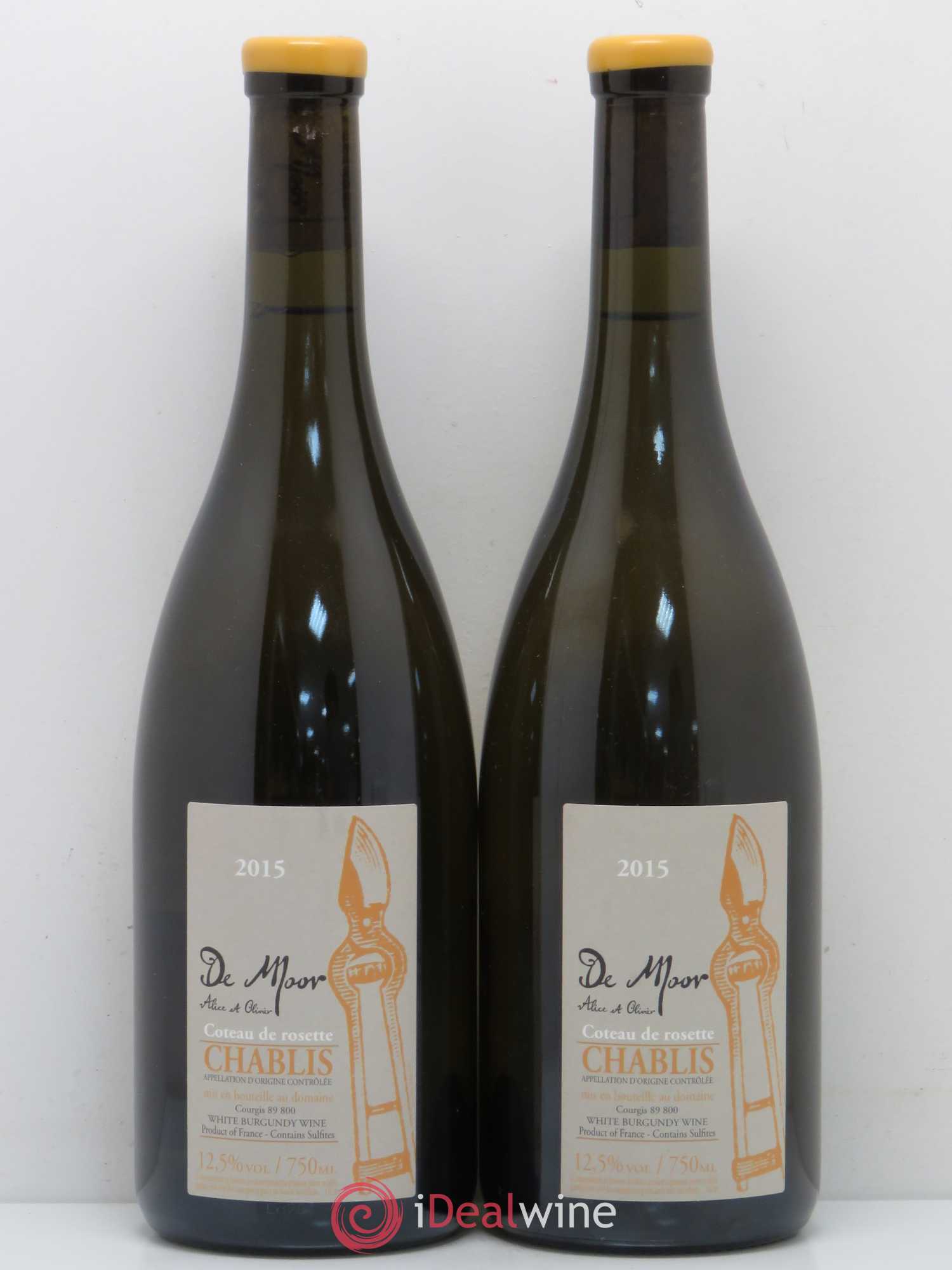 Chablis Coteau de Rosette Domaine d Alice et Olivier de Moor 2015 - Posten von 2 Flaschen - 0