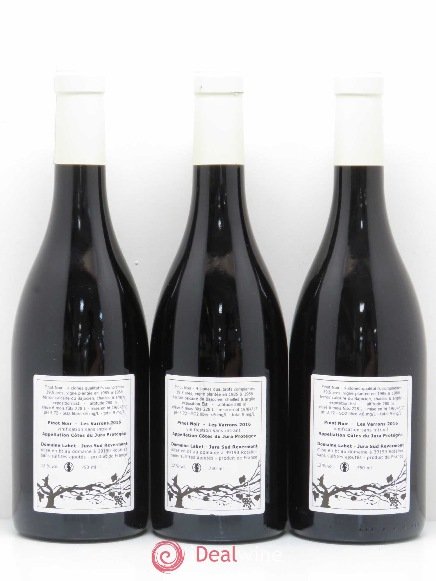 Côtes du Jura Les Varrons Pinot noir Labet 2016 - Posten von 3 Flaschen - 1