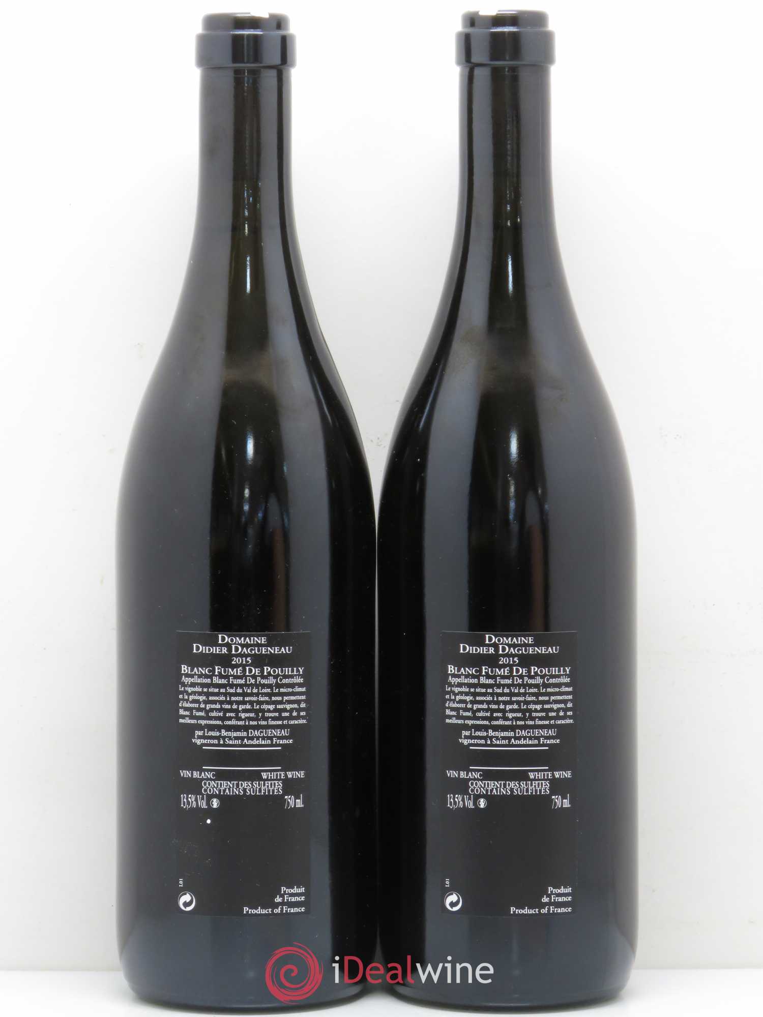 Vin de France (anciennement Pouilly-Fumé) Silex Dagueneau (Domaine Didier - Louis-Benjamin) 2015 - Lot de 2 bouteilles - 1