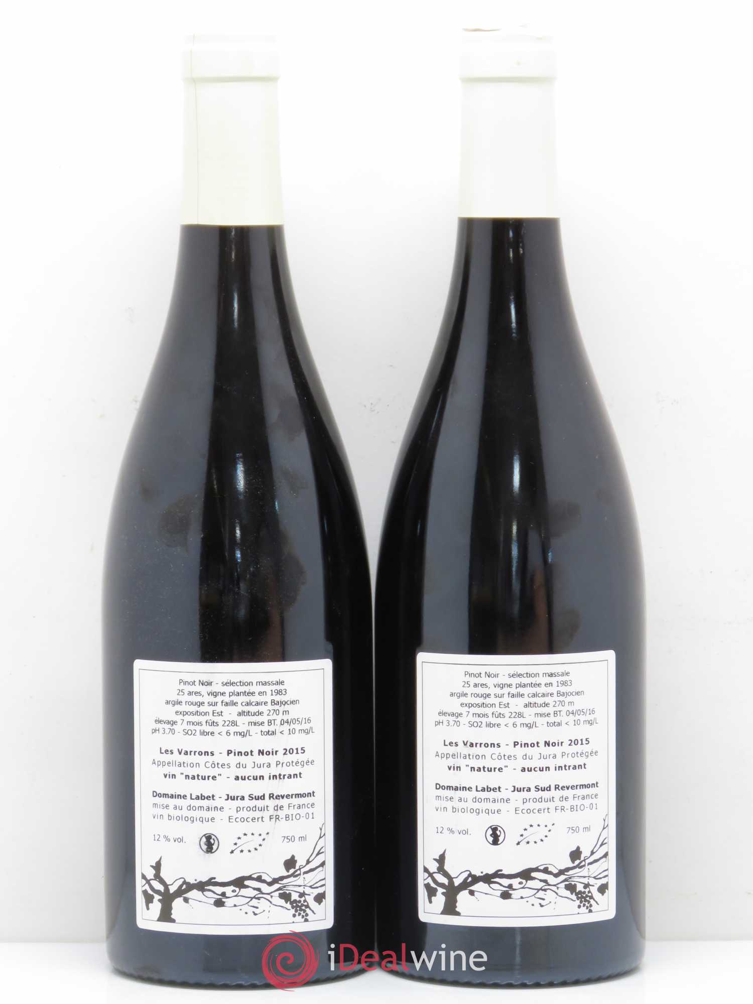 Côtes du Jura Les Varrons Selections Massales Labet 2015 - Posten von 2 Flaschen - 1