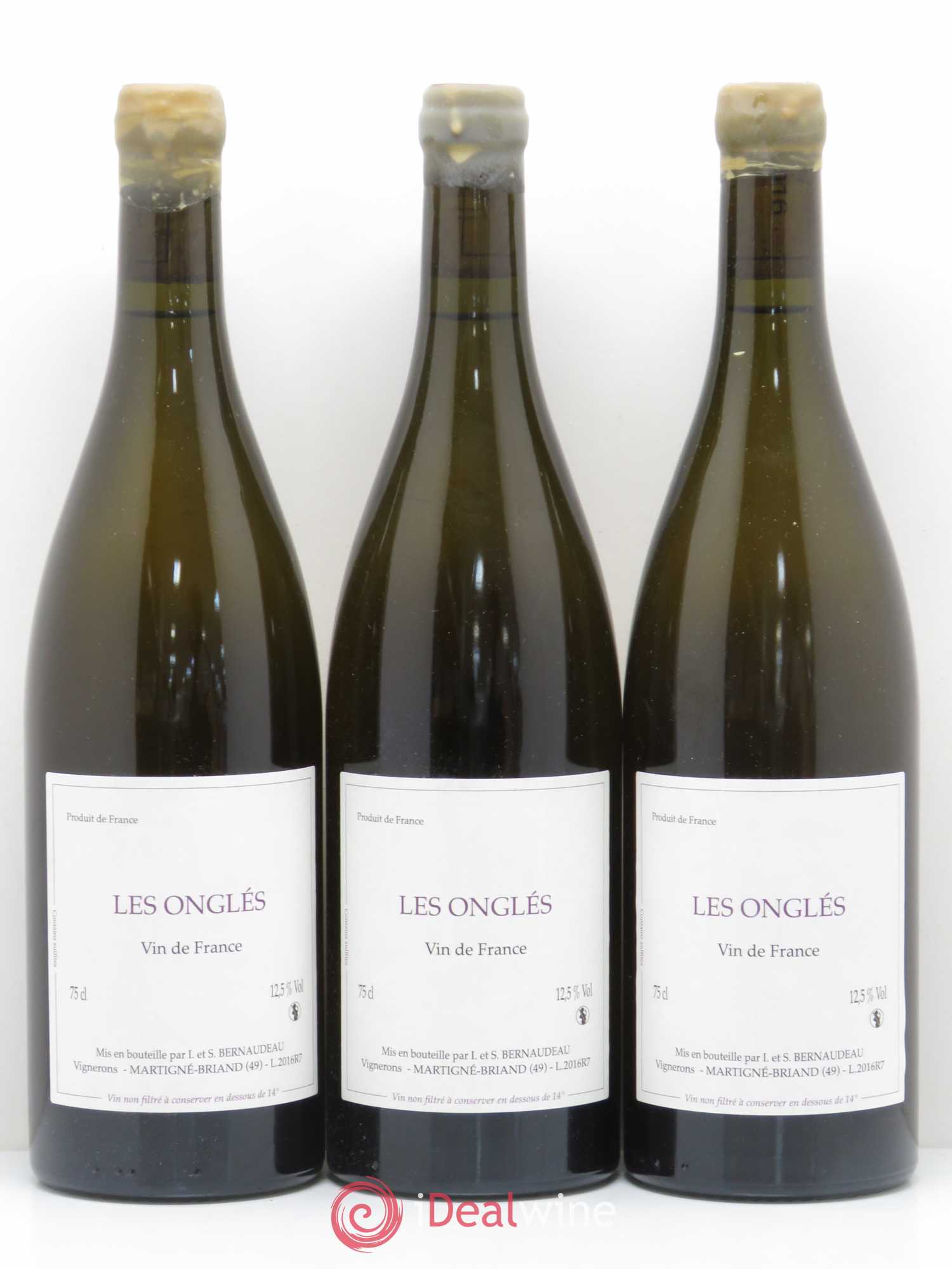 Vin de France Les Onglés Stéphane Bernaudeau 2016 - Posten von 3 Flaschen - 0