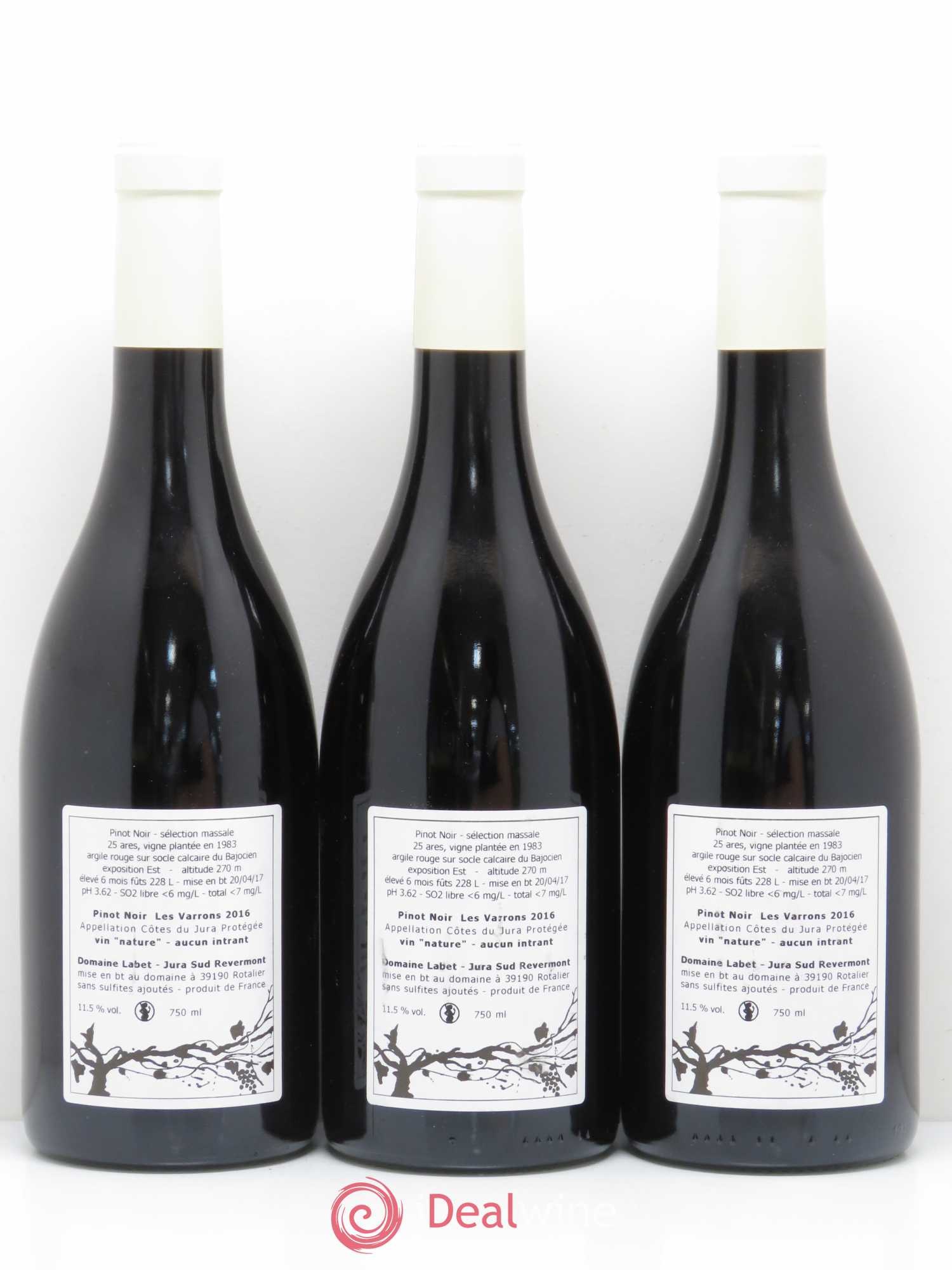 Côtes du Jura Les Varrons Selections Massales Labet 2016 - Posten von 3 Flaschen - 1
