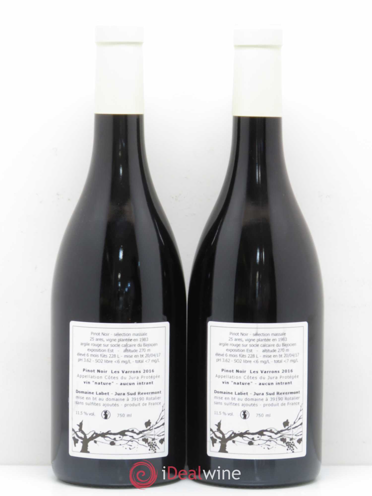 Côtes du Jura Les Varrons Selections Massales Labet 2016 - Posten von 2 Flaschen - 1