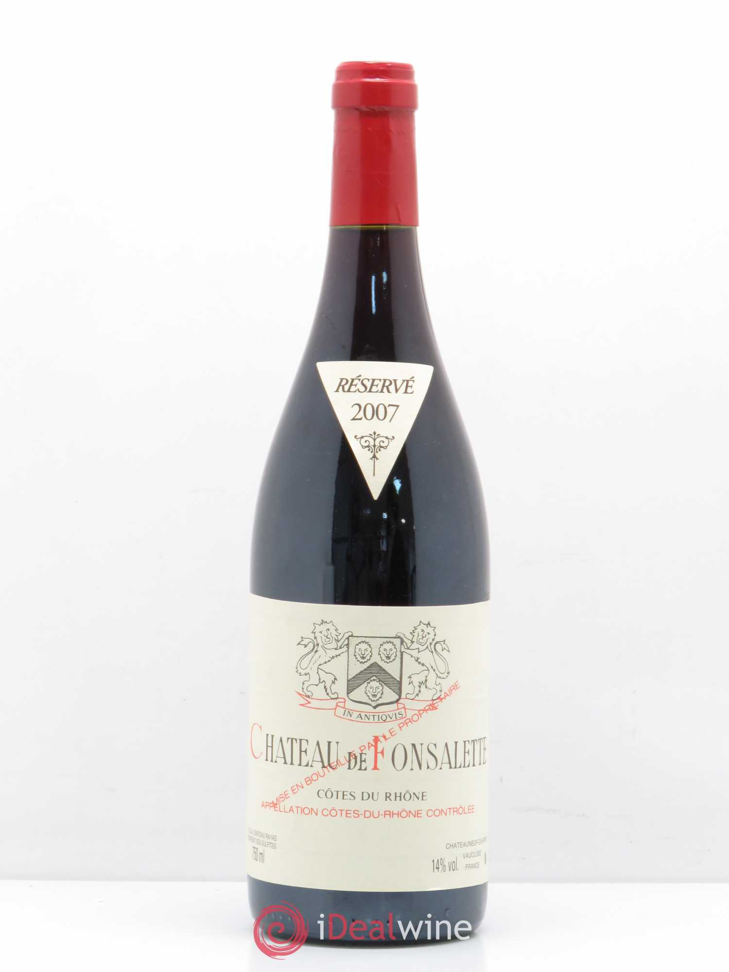 Côtes-du-Rhône Château de Fonsalette Emmanuel Reynaud 2007 - Lot de 1 bouteille - 0