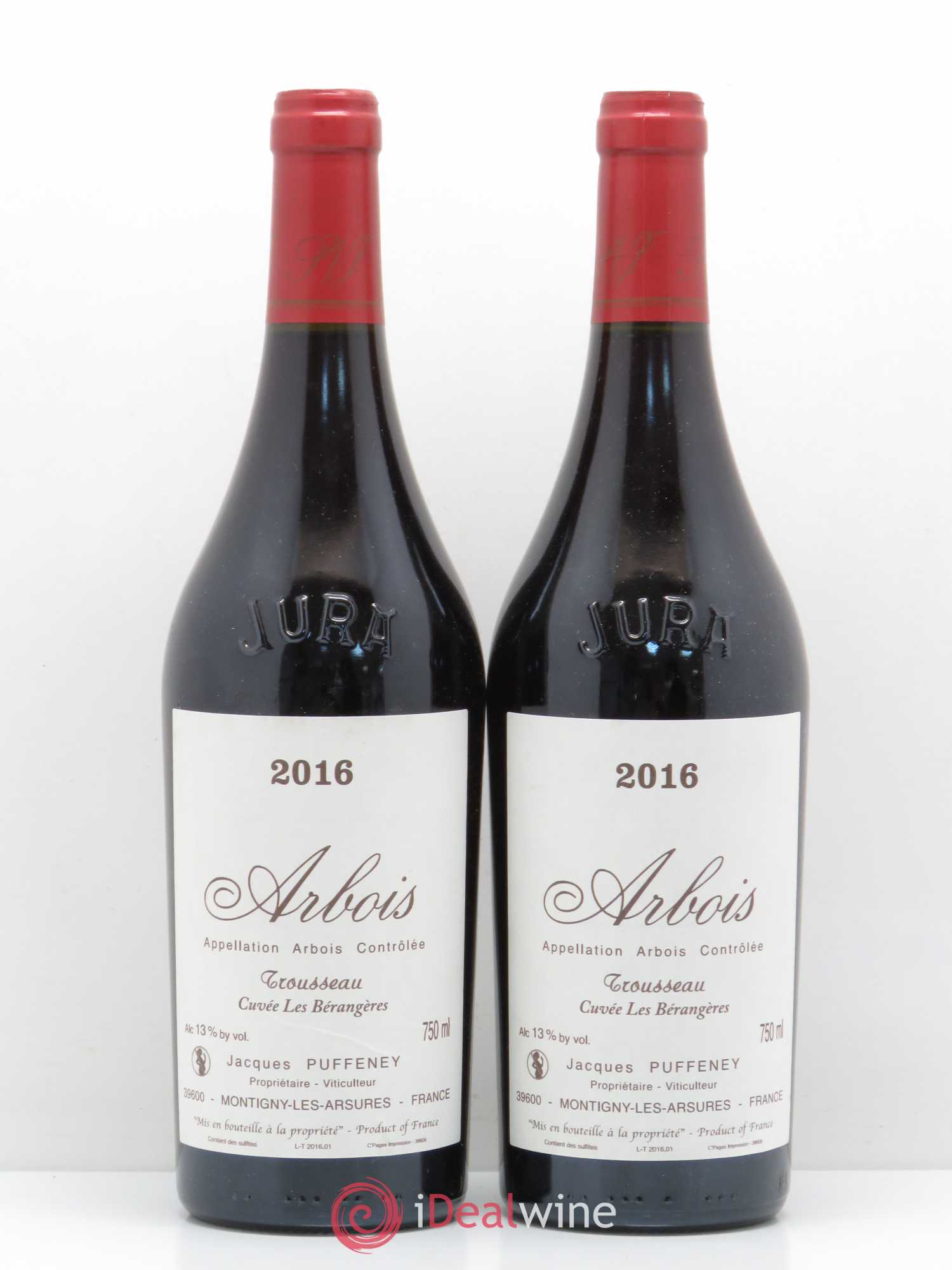 Arbois Trousseau cuvee les berangeres Puffeney 2016 - Posten von 2 Flaschen - 0