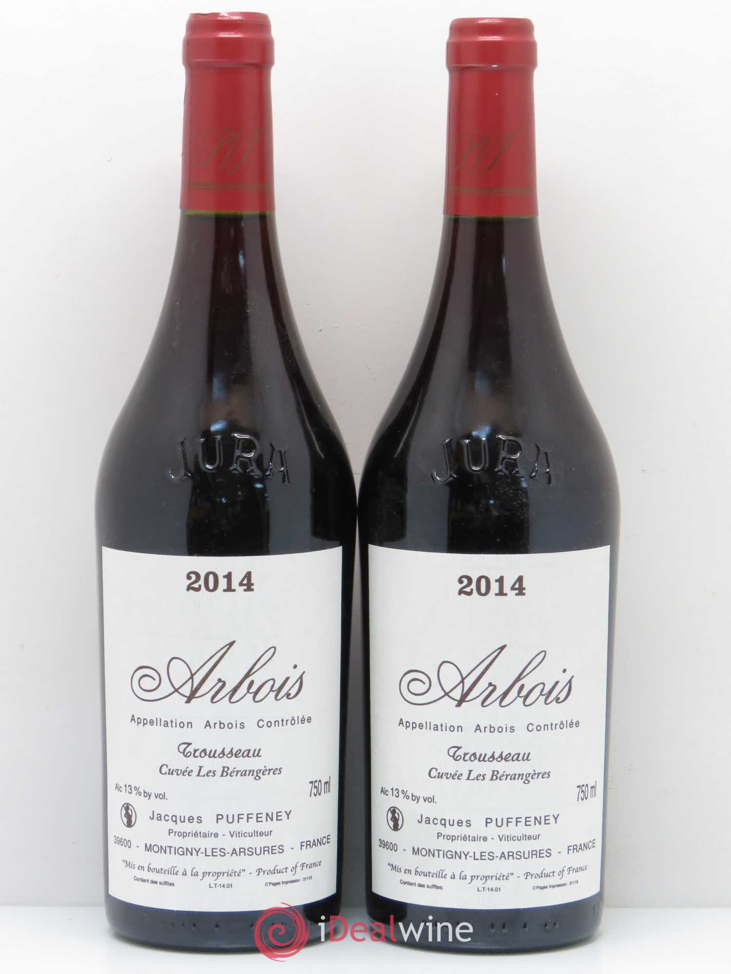 Arbois Trousseau Puffeney Les Bérangères 2014 - Posten von 2 Flaschen - 0