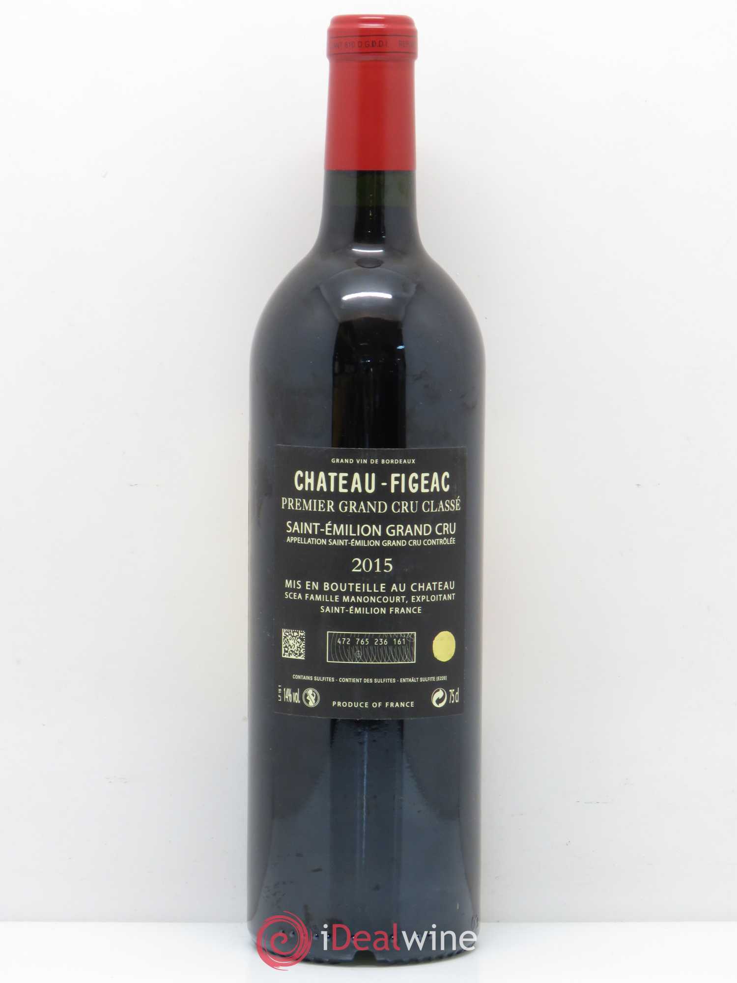Château Figeac 1er Grand Cru Classé A 2015 - Lot de 1 bouteille - 1
