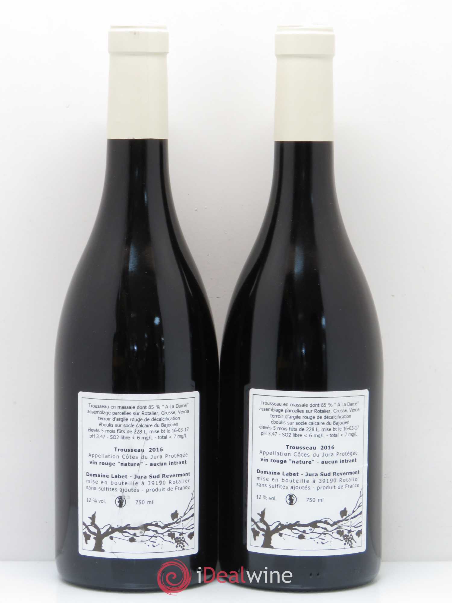 Côtes du Jura Trousseau Labet 2016 - Posten von 2 Flaschen - 1