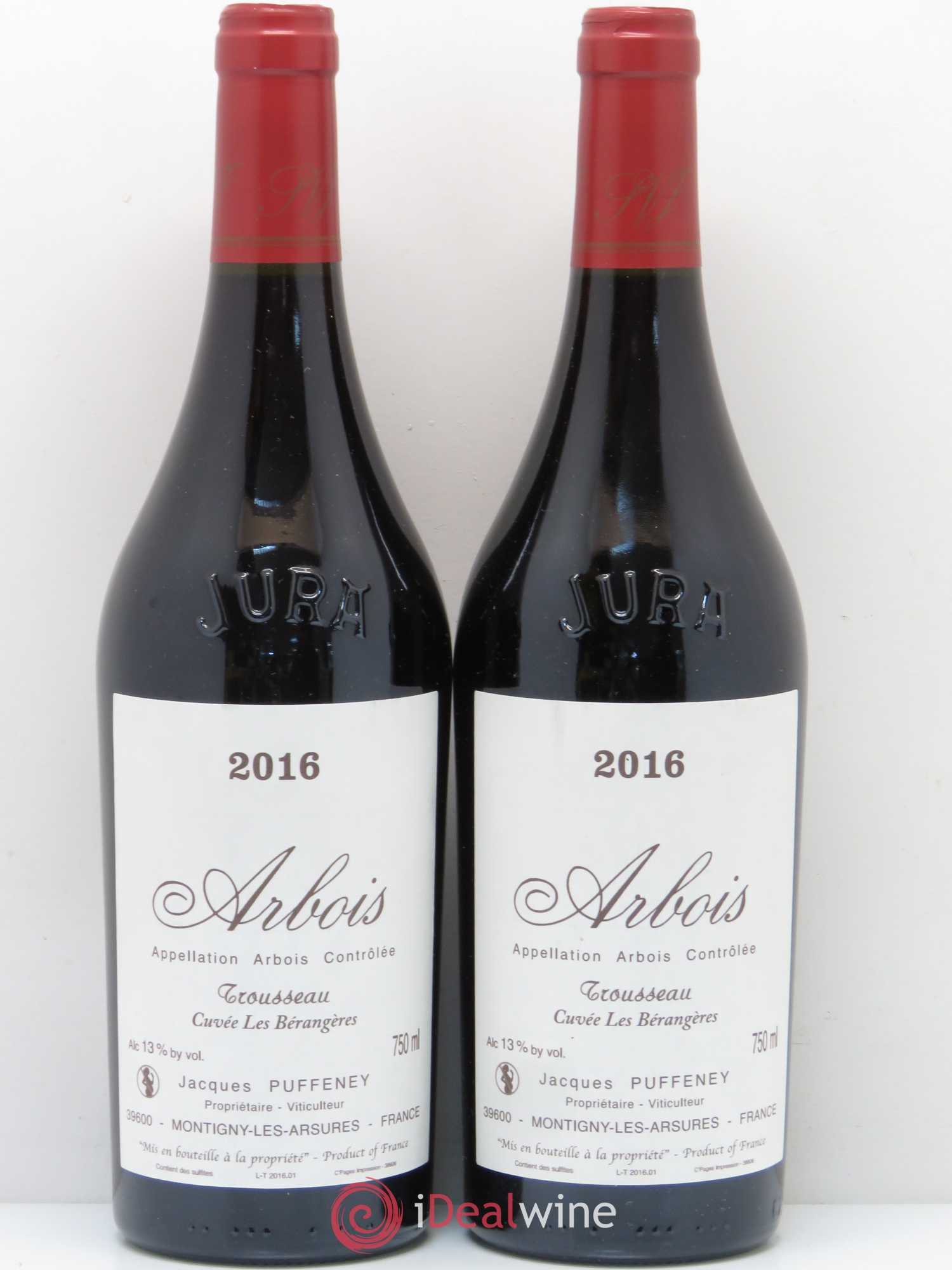 Arbois Trousseau les bérangères Puffeney 2016 - Posten von 2 Flaschen - 0