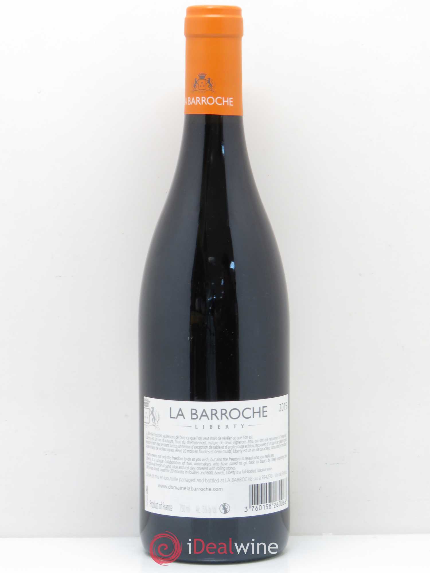 Vin de France Domaine La Barroche Liberty Domaine La Barroche 2015 - Lot de 1 bouteille - 1