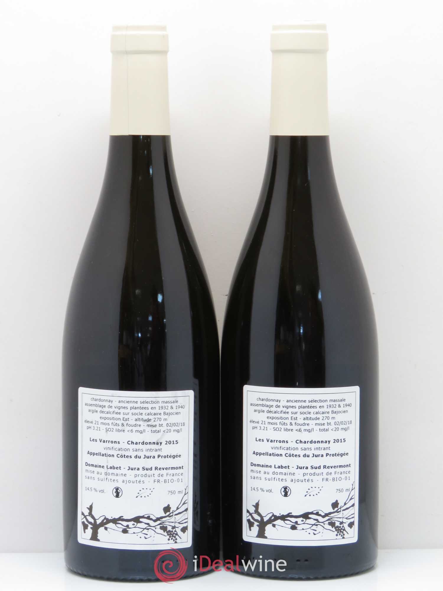 Côtes du Jura Chardonnay Les Varrons Labet 2015 - Posten von 2 Flaschen - 1