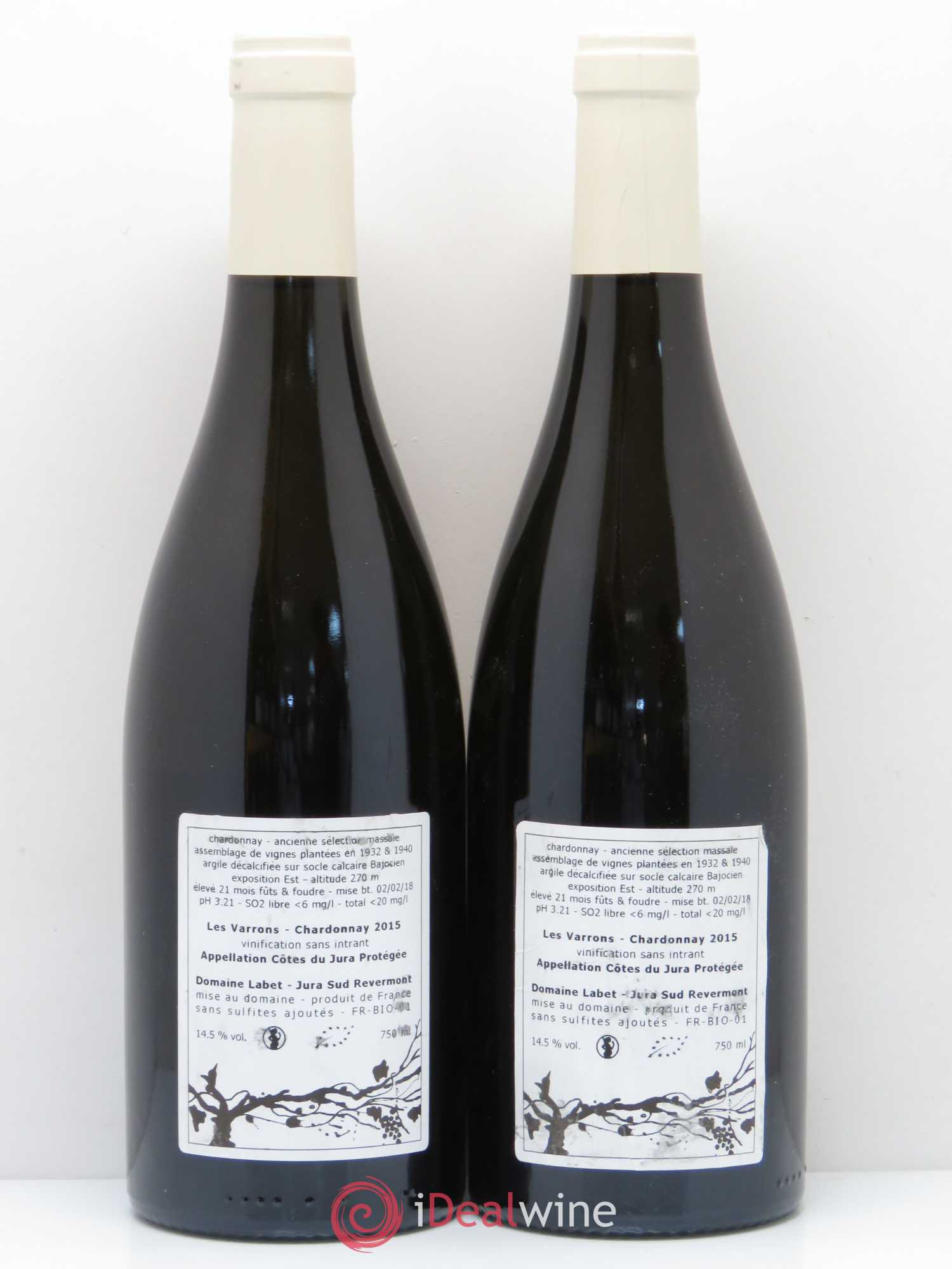Côtes du Jura Chardonnay Les Varrons Labet 2015 - Posten von 2 Flaschen - 1
