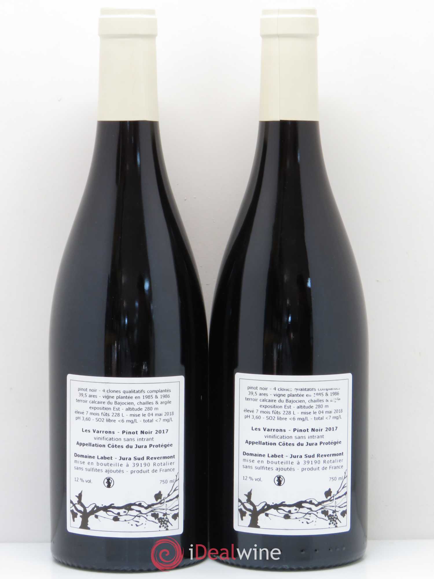 Côtes du Jura Pinot noir Les Varrons Labet 2017 - Posten von 2 Flaschen - 1