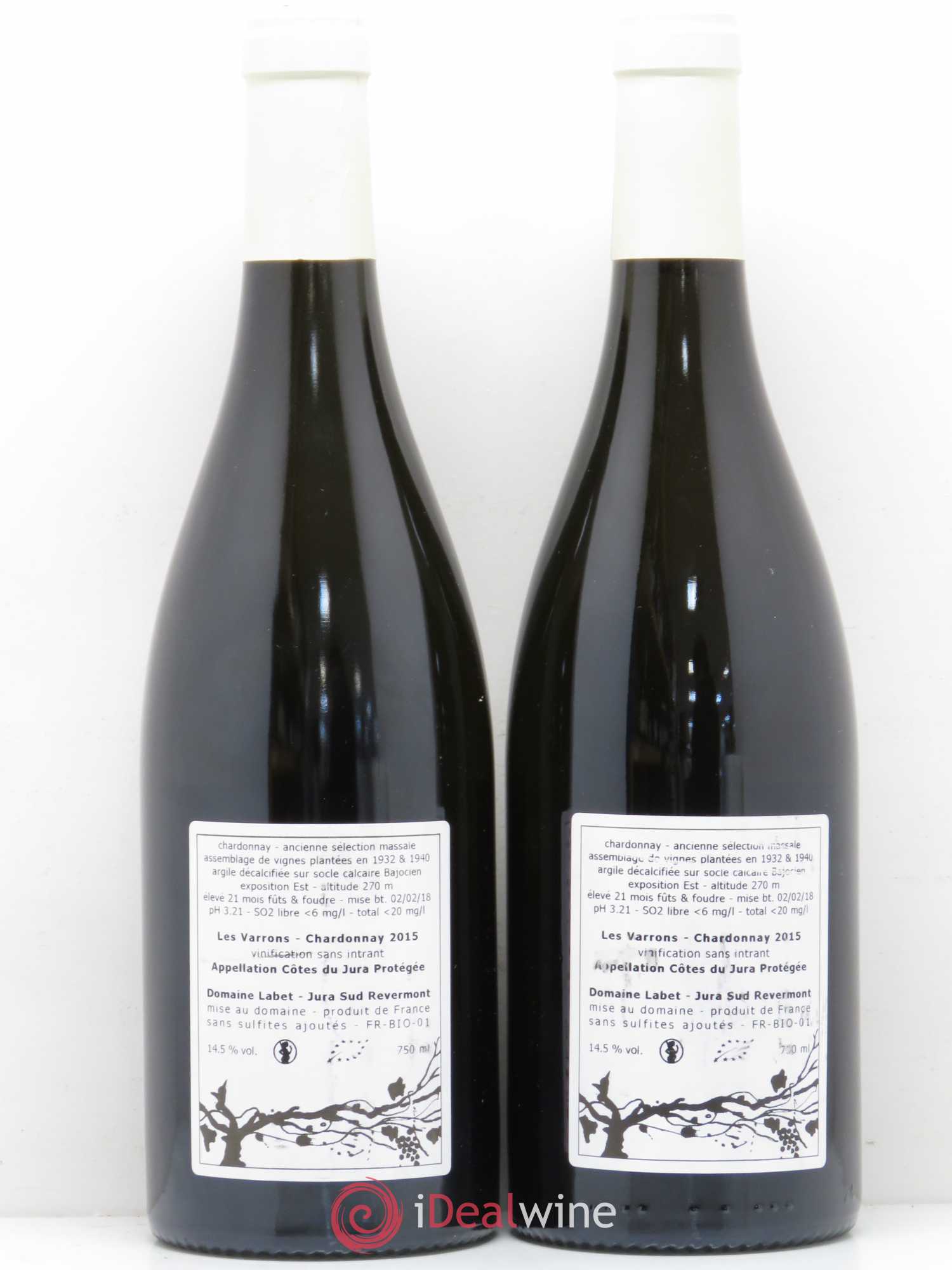 Côtes du Jura Les Varrons Chardonnay Domaine Labet 2015 - Posten von 2 Flaschen - 1