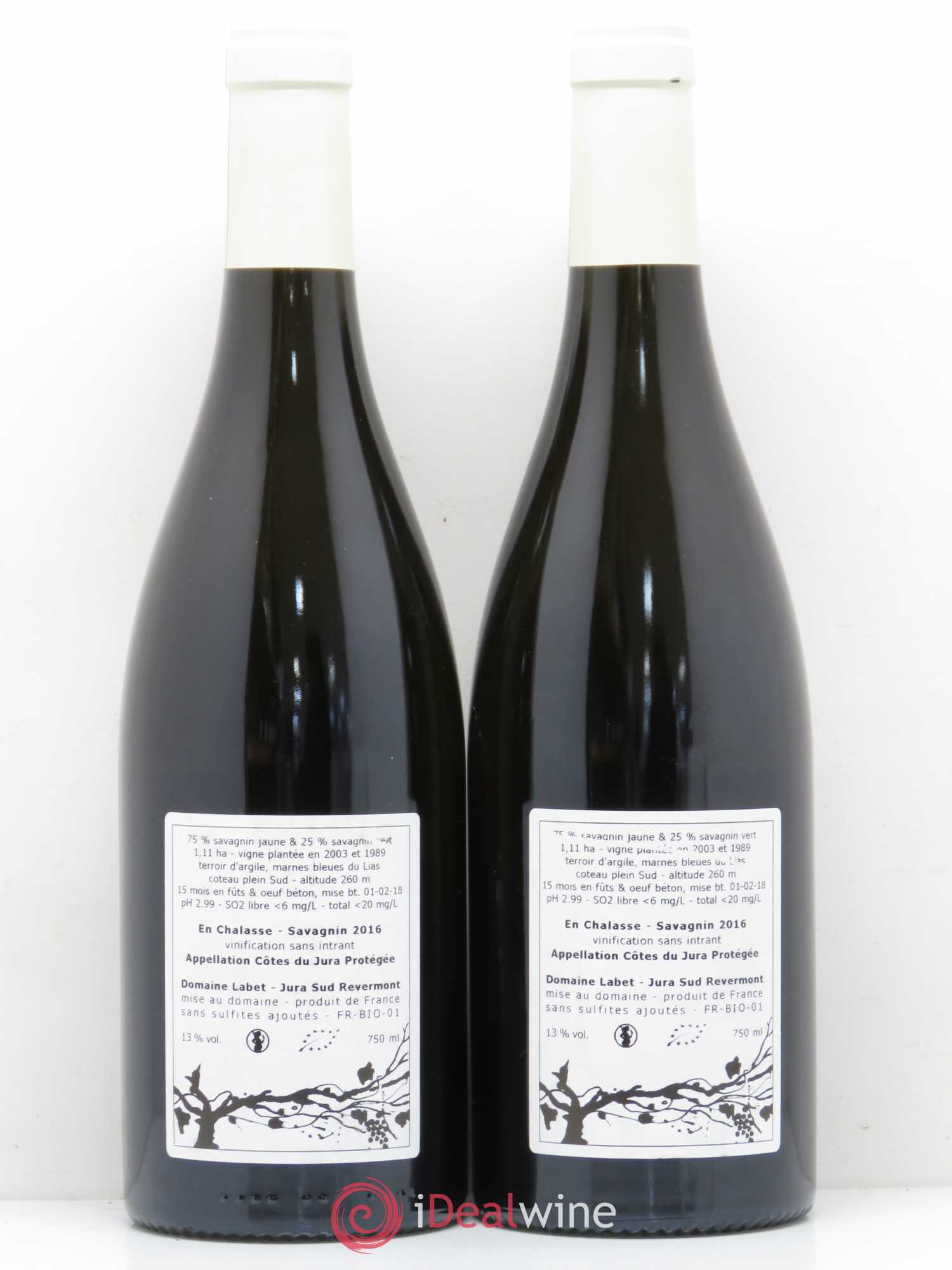 Côtes du Jura Fleur de Savagnin en Chalasse Domaine Labet 2016 - Posten von 2 Flaschen - 1