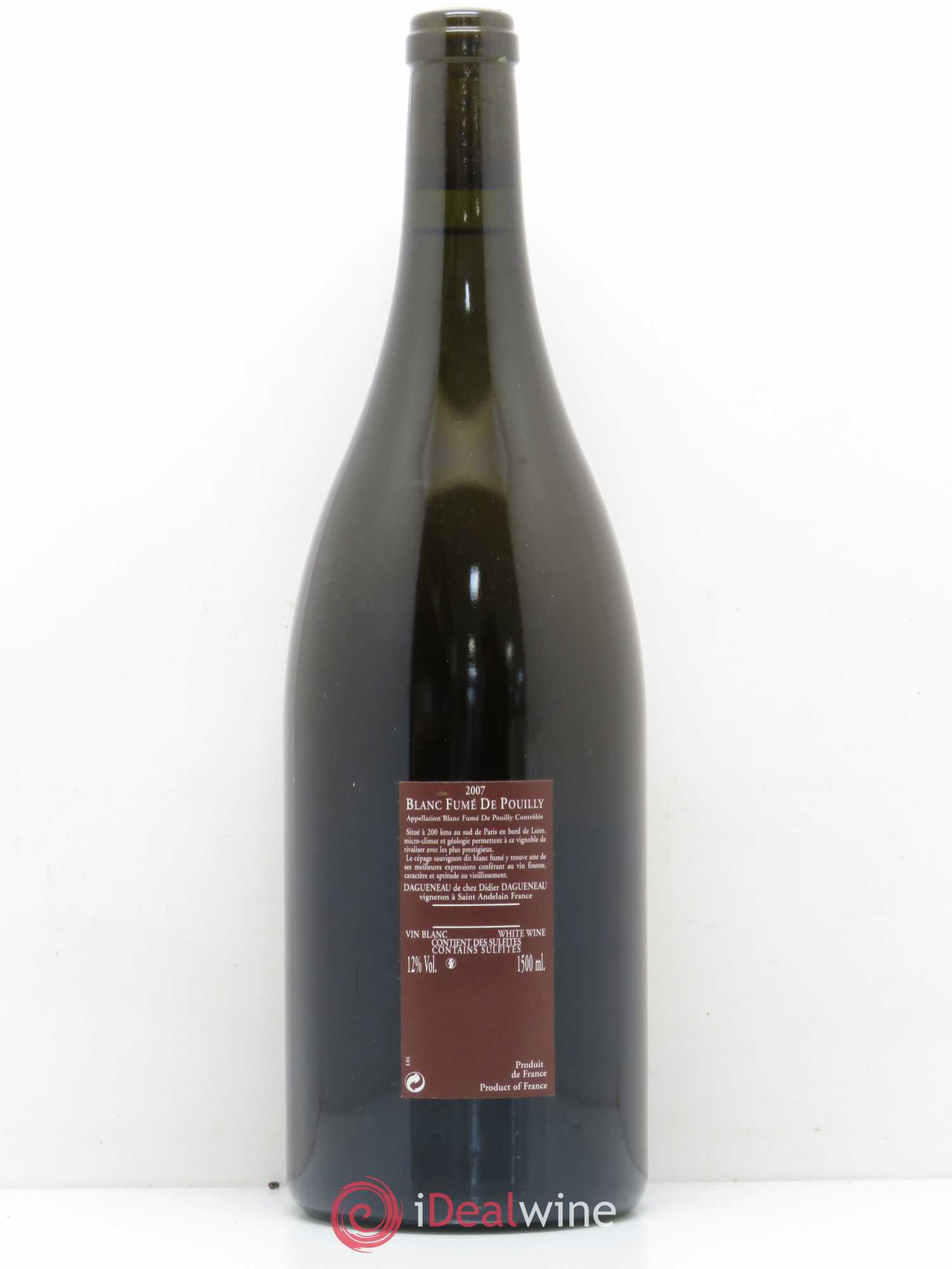 Vin de France (anciennement Pouilly-Fumé) Pur Sang Dagueneau (Domaine Didier - Louis-Benjamin) 2007 - Lot de 1 magnum - 1