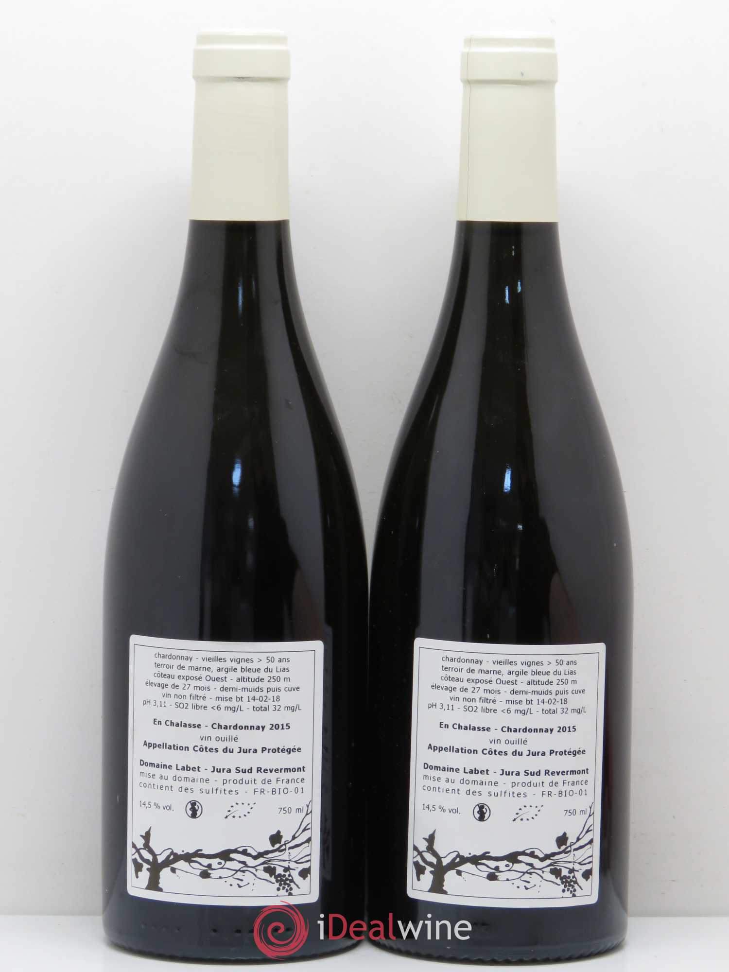 Côtes du Jura En Chalasse Chardonnay Domaine Labet 2015 - Posten von 2 Flaschen - 1