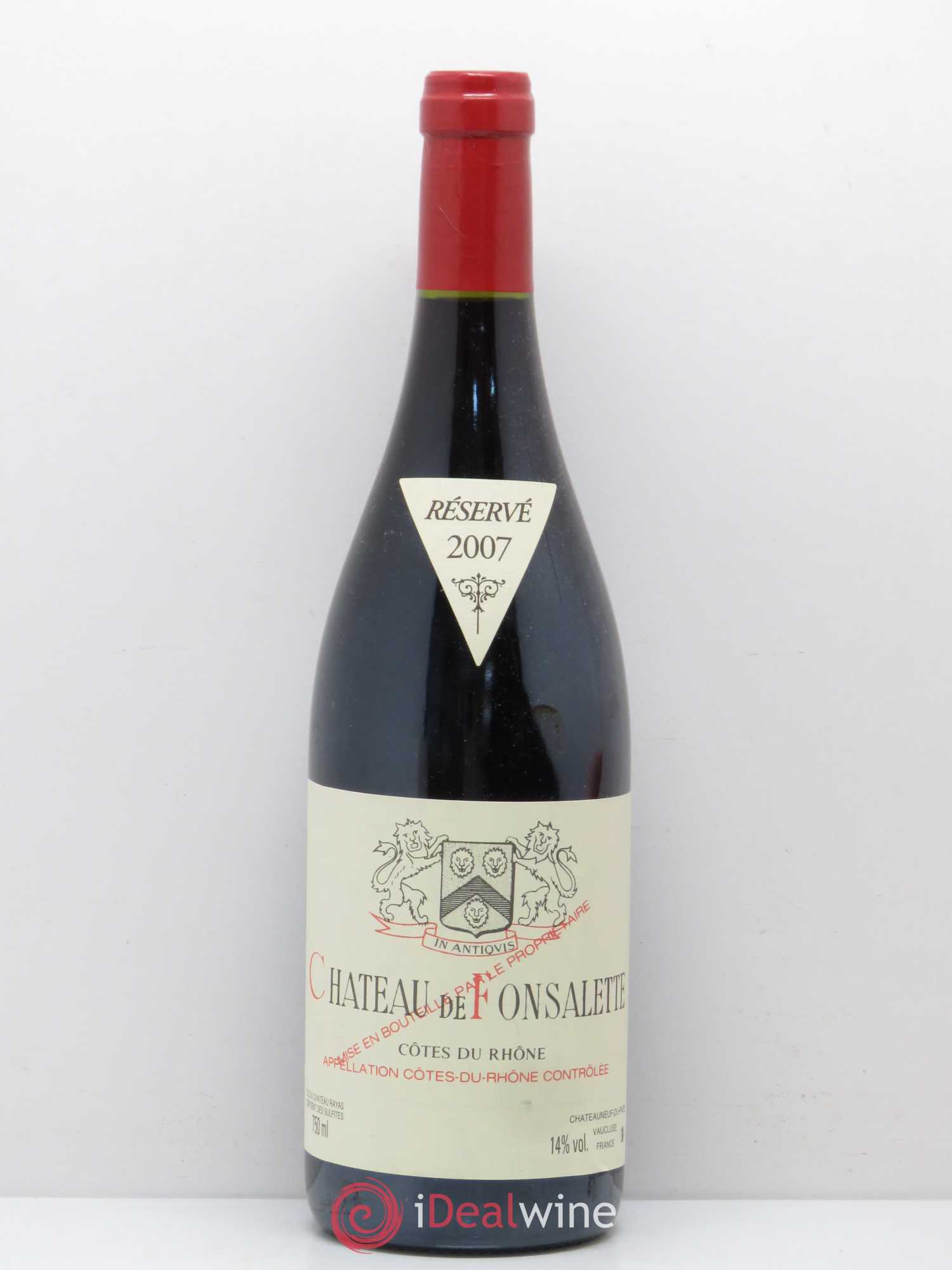 Côtes-du-Rhône Château de Fonsalette Emmanuel Reynaud 2007 - Lot de 1 bouteille - 0