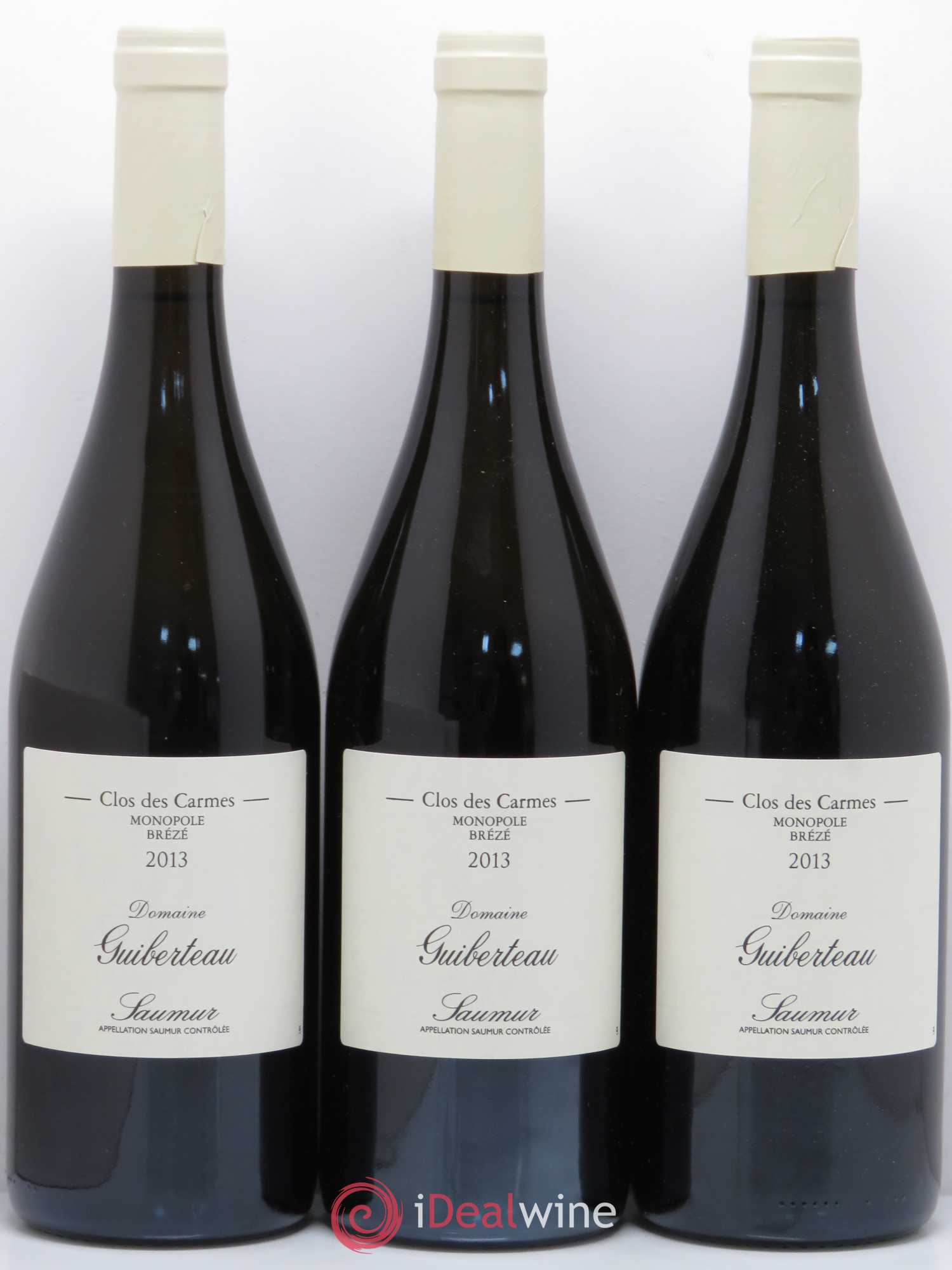 Saumur Brézé Clos des Carmes Domaine Guiberteau Monopole brézé 2013 - Lot de 3 bouteilles - 0