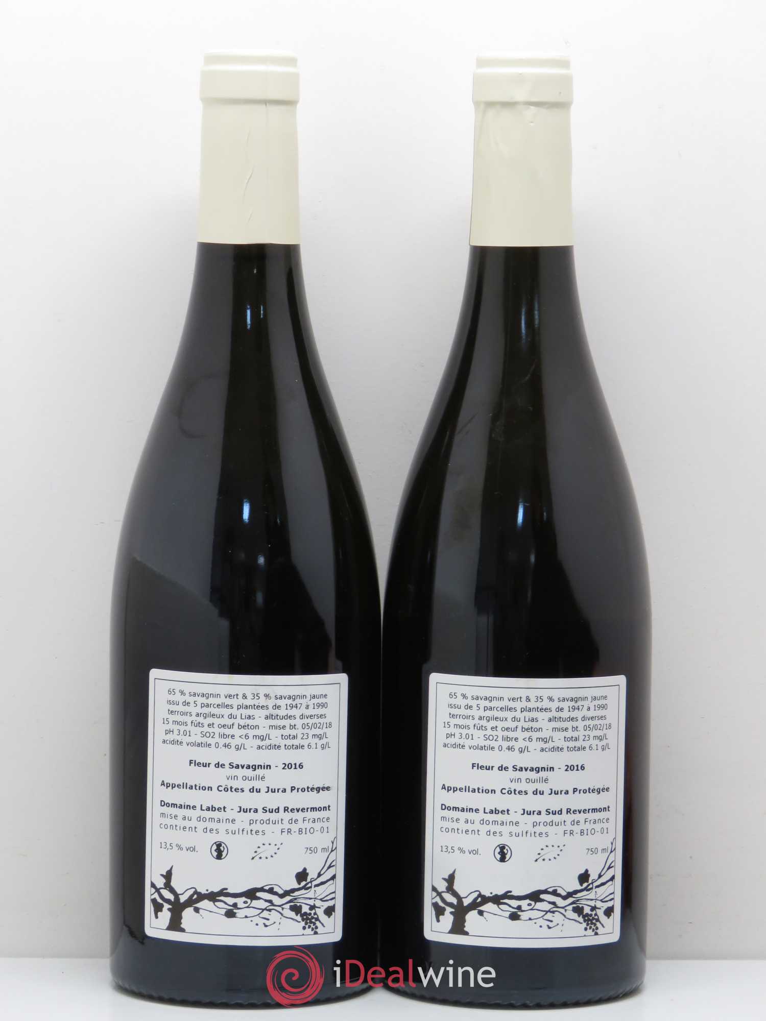 Côtes du Jura Fleur de Savagnin Domaine Labet 2016 - Posten von 2 Flaschen - 1