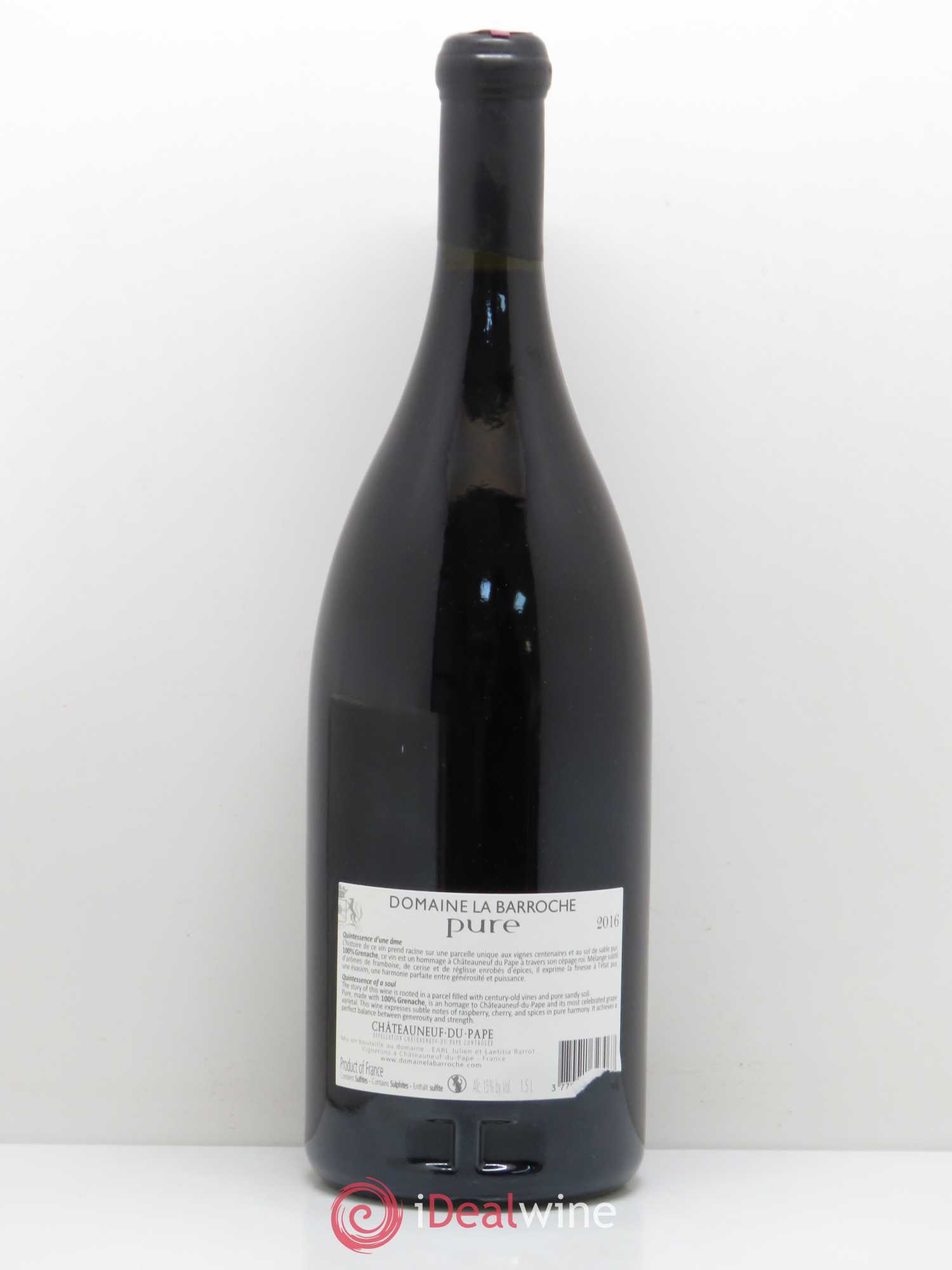 Châteauneuf-du-Pape Cuvée Pure Domaine La Barroche 2016 - Lot de 1 magnum - 1