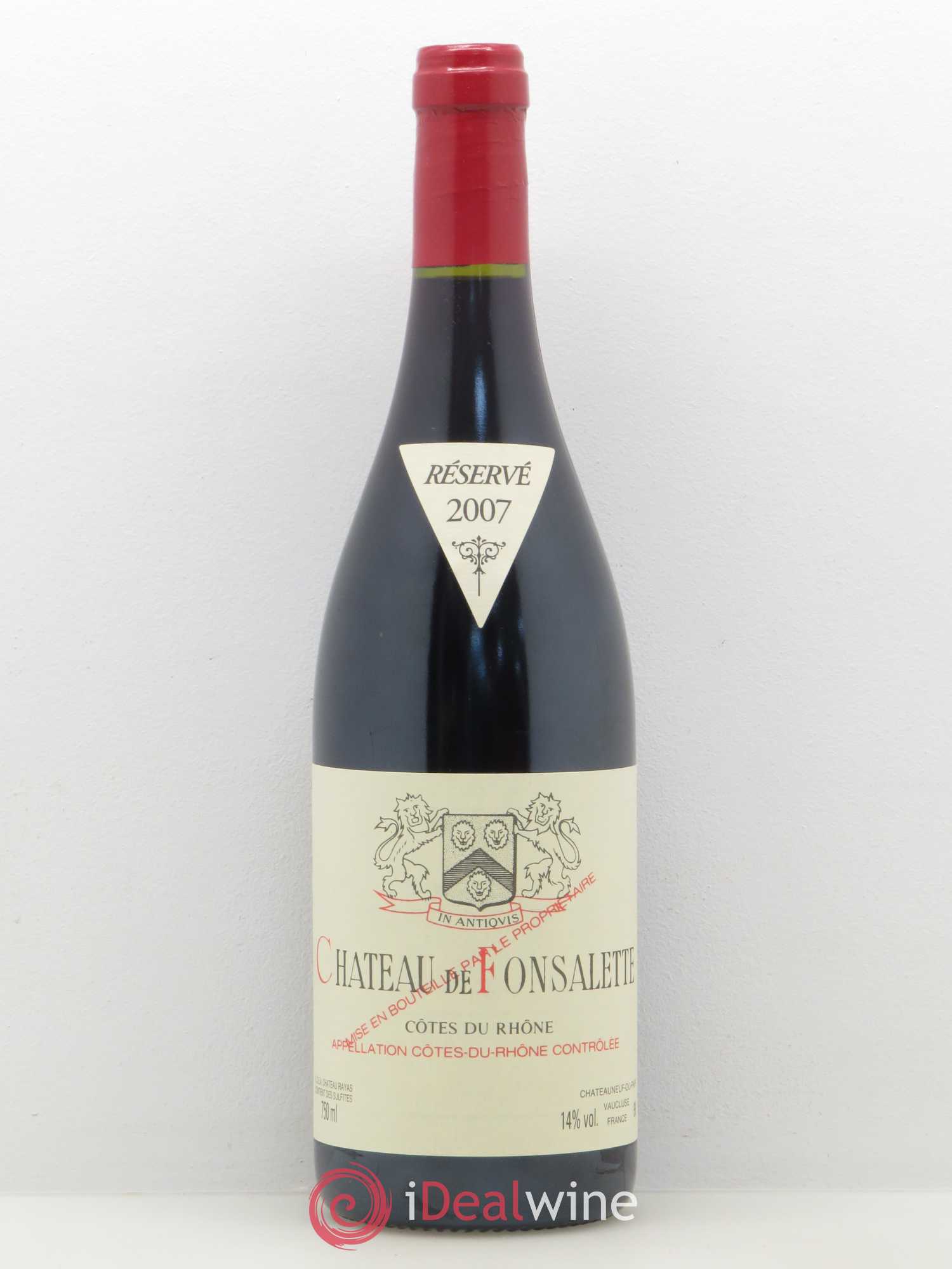 Côtes-du-Rhône Château de Fonsalette Emmanuel Reynaud 2007 - Lot de 1 bouteille - 0
