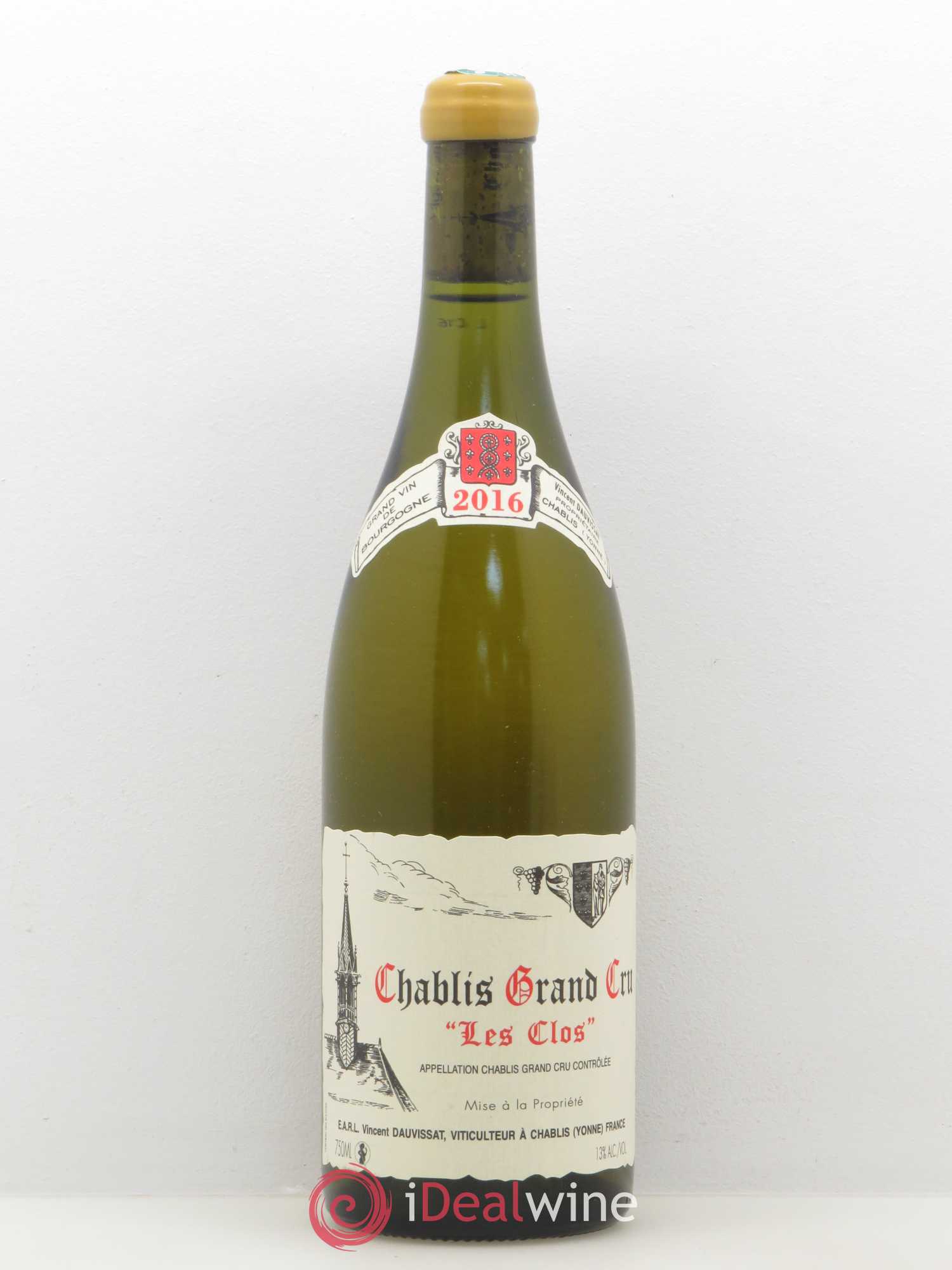 Chablis Grand Cru Les Clos Vincent Dauvissat (Domaine) 2016 - Lot de 1 bouteille - 0