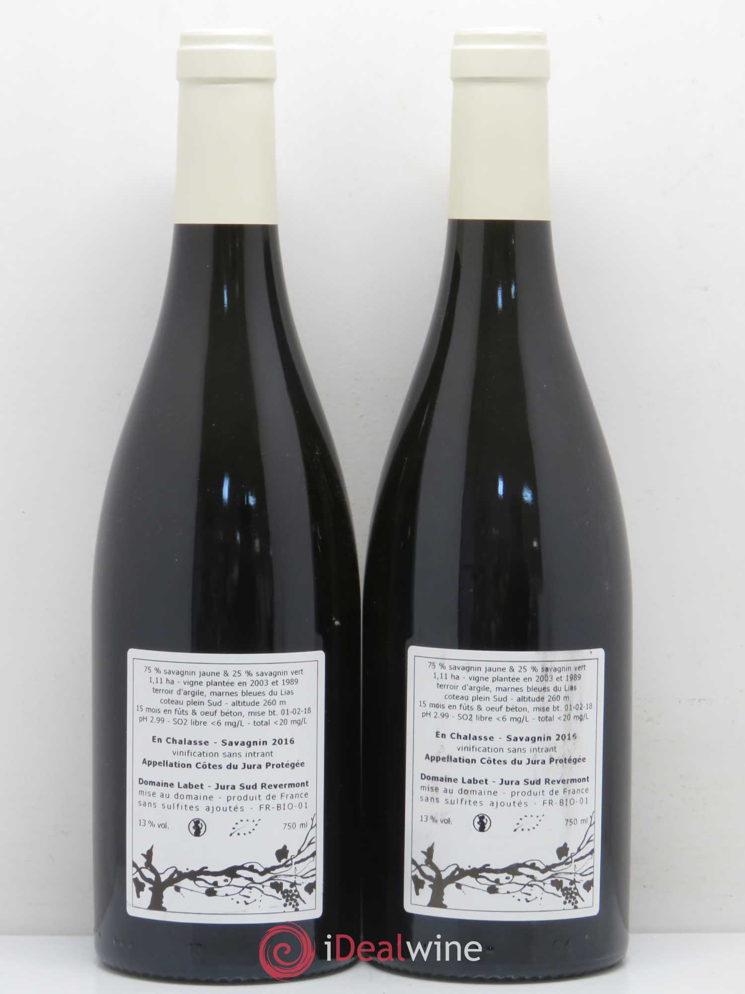 Côtes du Jura Fleur de Savagnin en Chalasse Domaine Labet 2016 - Posten von 2 Flaschen - 1
