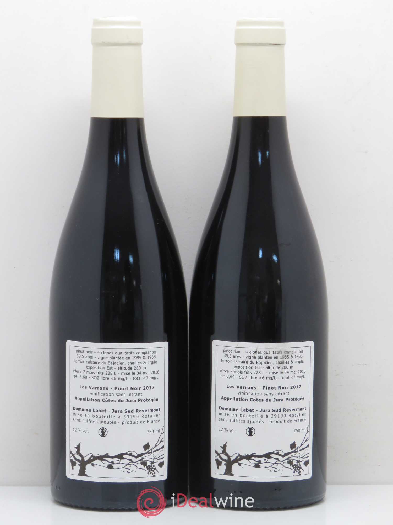 Côtes du Jura Pinot Noir Les Varrons Domaine Labet 2017 - Posten von 2 Flaschen - 1
