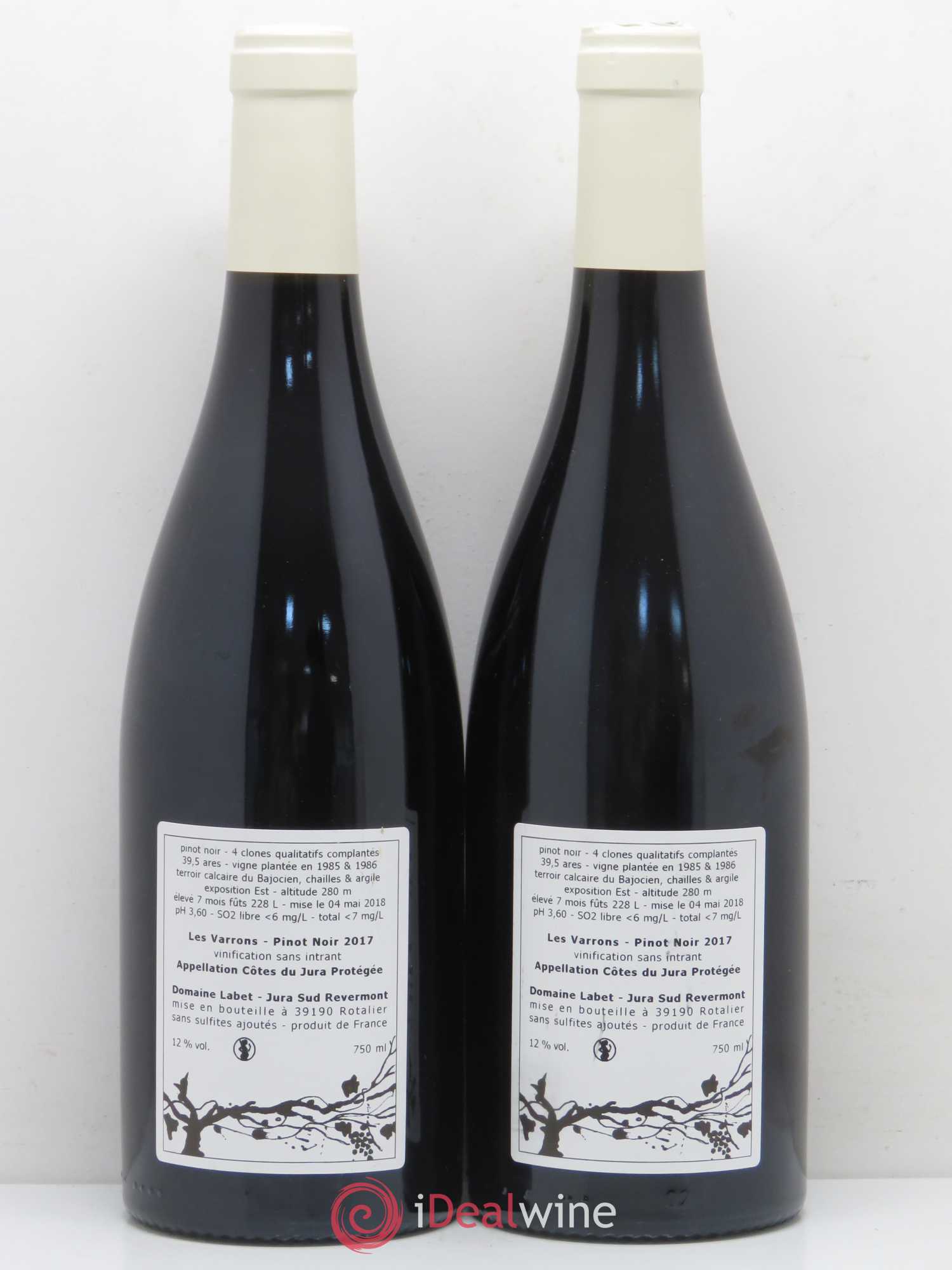 Côtes du Jura Pinot Noir Les Varrons Domaine Labet 2017 - Posten von 2 Flaschen - 1