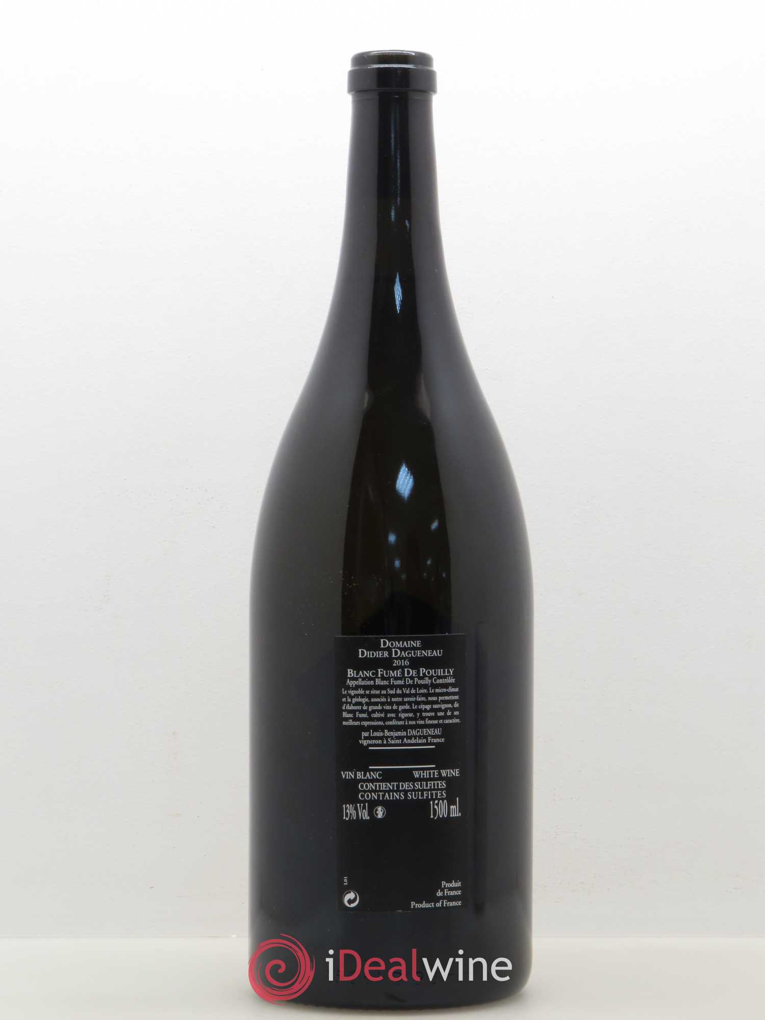 Vin de France (anciennement Pouilly-Fumé) Silex Dagueneau (Domaine Didier - Louis-Benjamin) 2016 - Lot de 1 magnum - 1