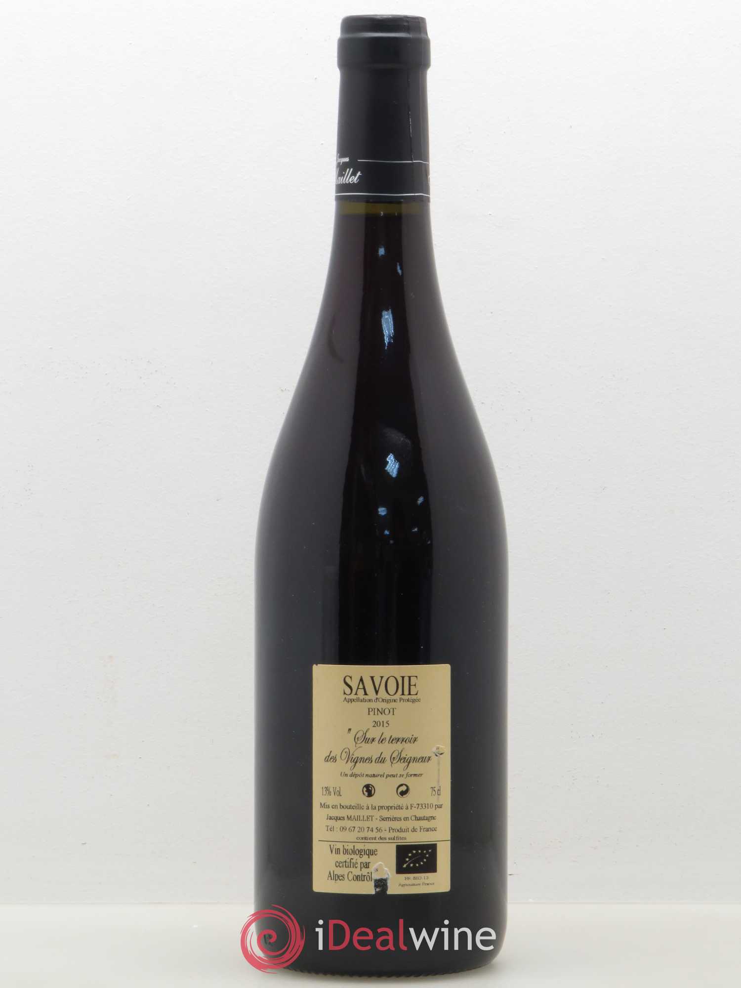 Vin de Savoie Pinot noir Sur les vignes du terroir du seigneur Jacques Maillet 2015 - Posten von 1 Flasche - 1