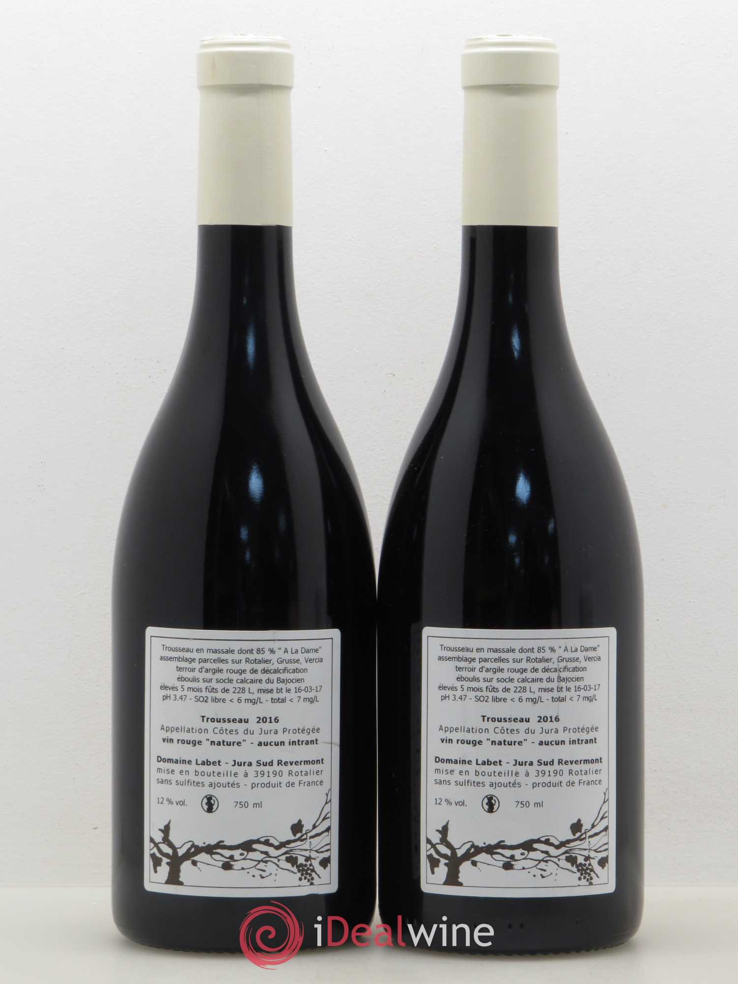 Côtes du Jura Trousseau Labet 2016 - Posten von 2 Flaschen - 1