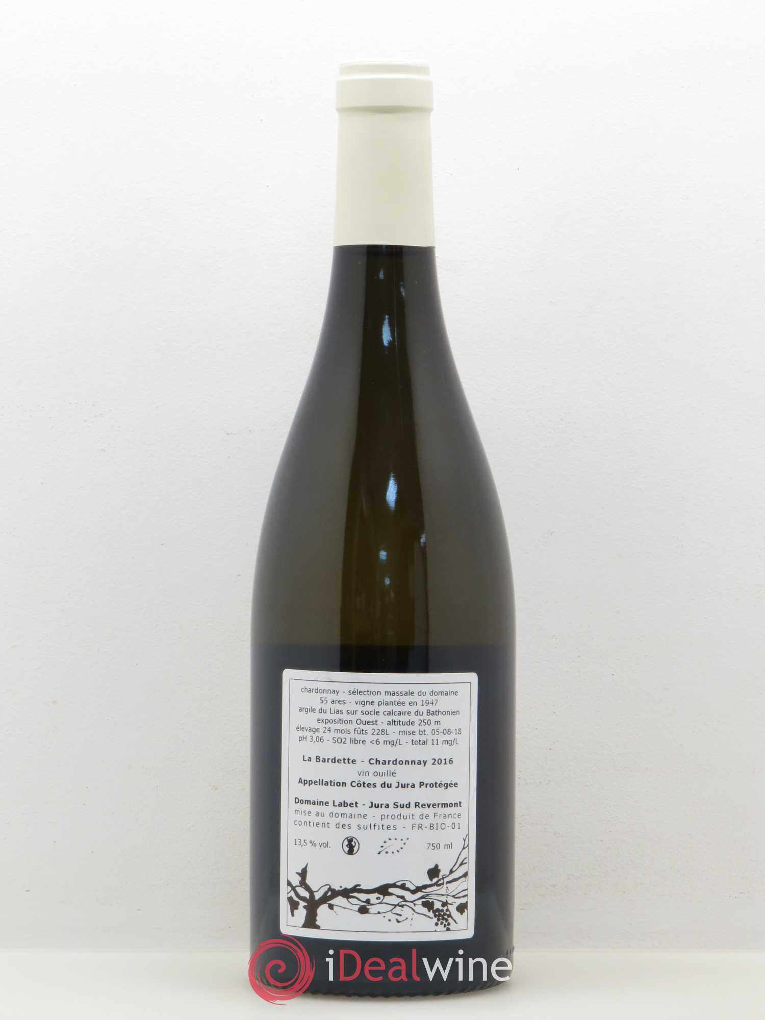 Côtes du Jura Chardonnay La Bardette Domaine Labet 2016 - Posten von 1 Flasche - 1