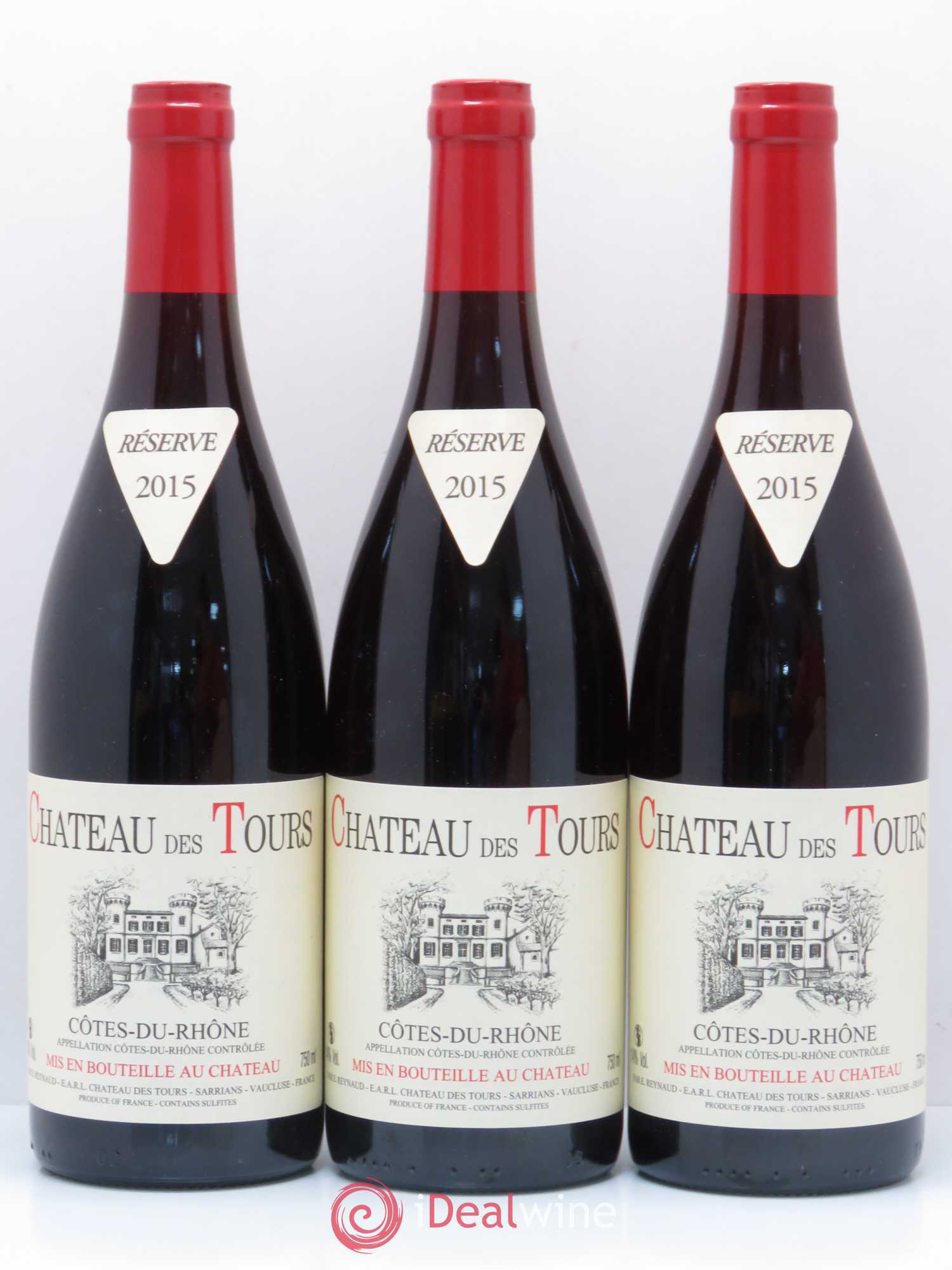 Côtes-du-Rhône Château des Tours Emmanuel Reynaud 2015 - Lot de 3 bouteilles - 0