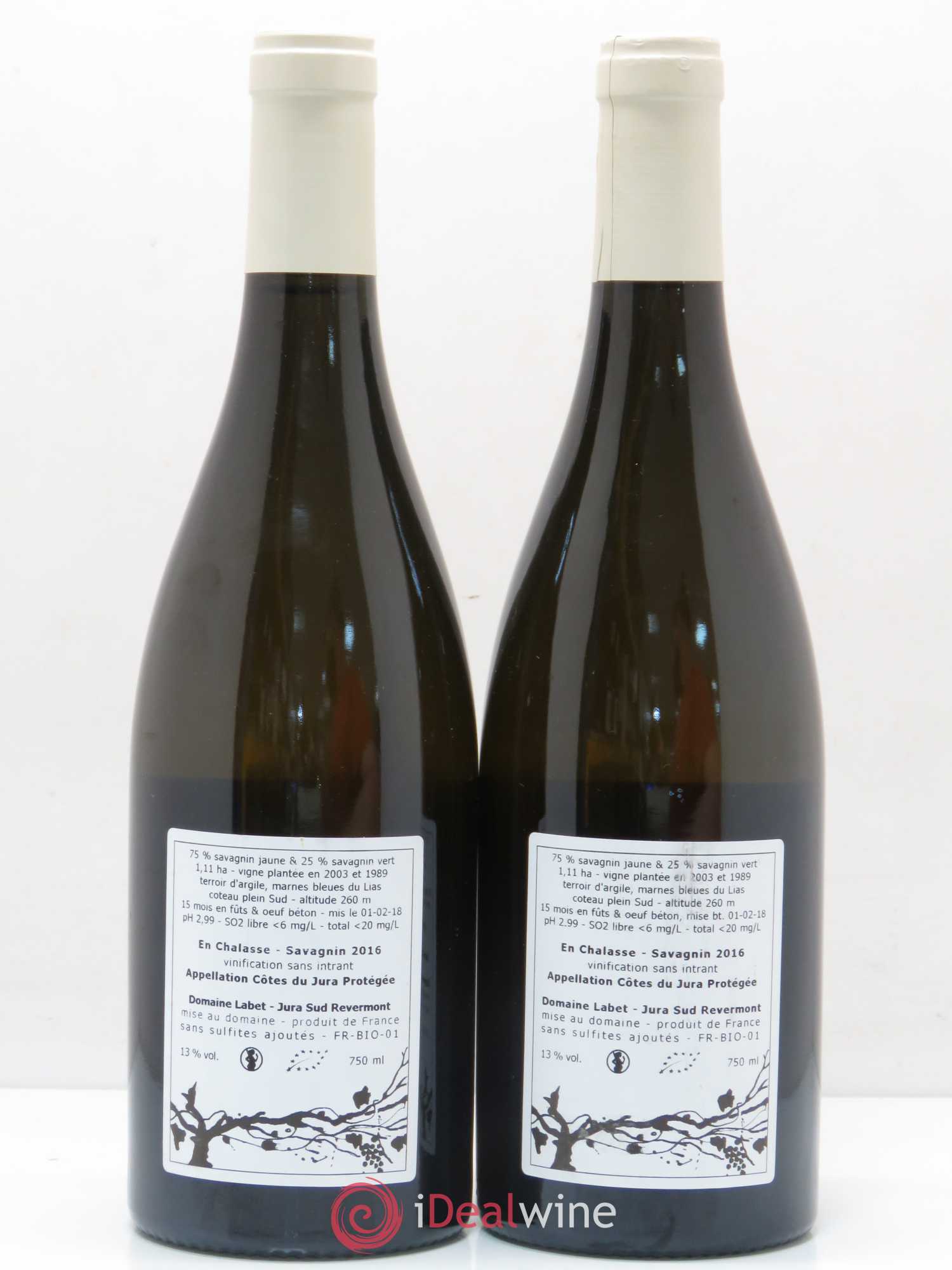 Côtes du Jura Fleur de Savagnin En Chalasse Labet 2016 - Posten von 2 Flaschen - 1