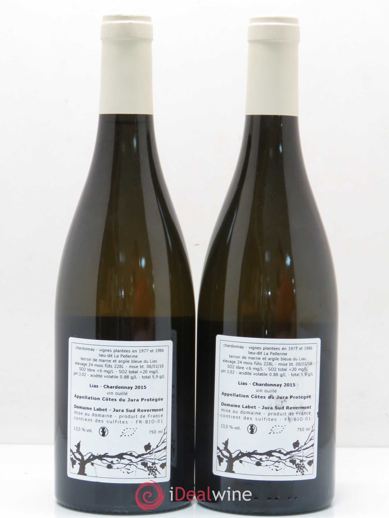 Côtes du Jura Lias Labet 2015 - Posten von 2 Flaschen - 1