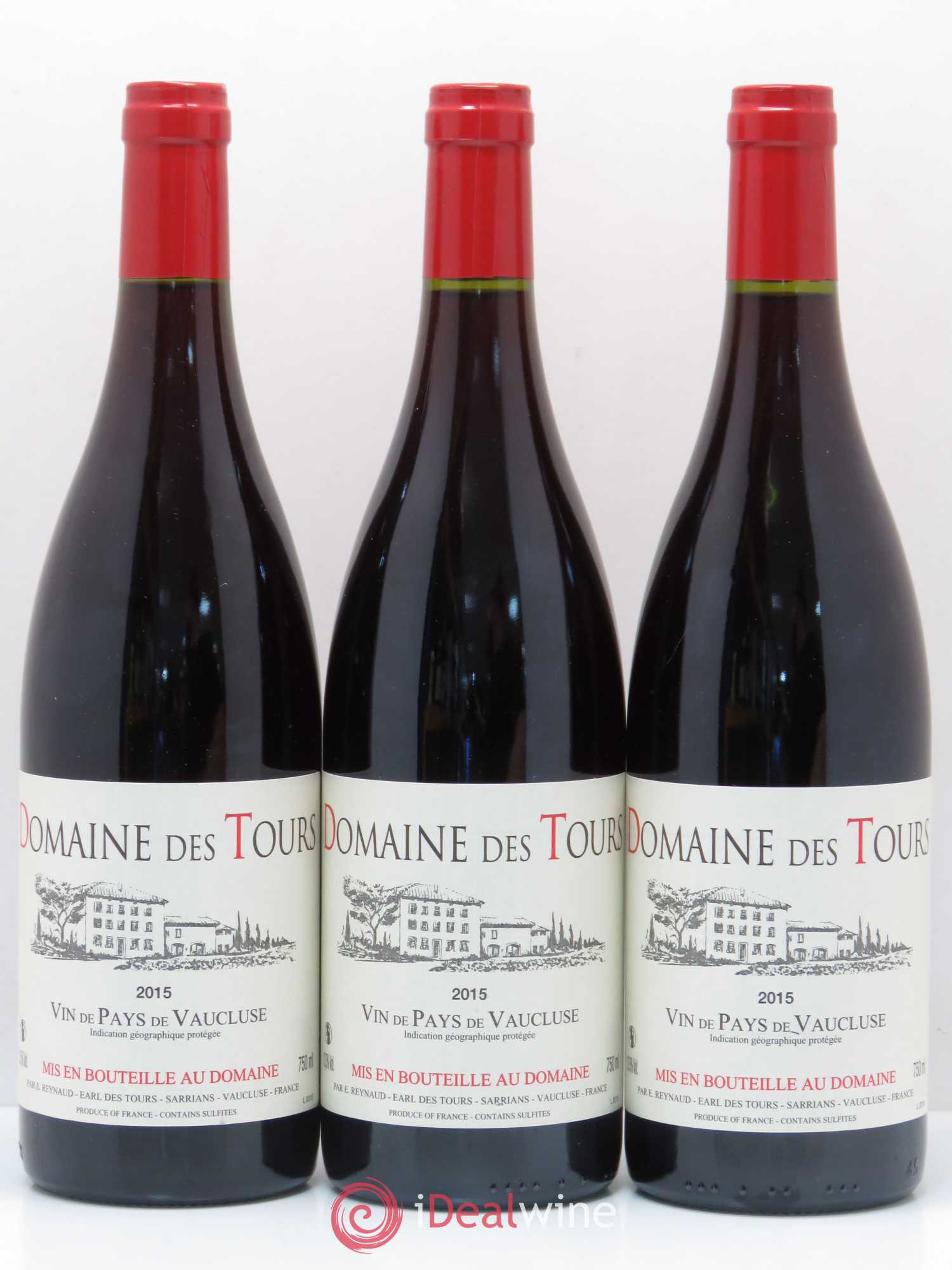 Vaucluse (Vin de Pays de Vaucluse) Domaine des Tours Emmanuel Reynaud 2015 - Lot de 3 bouteilles - 0