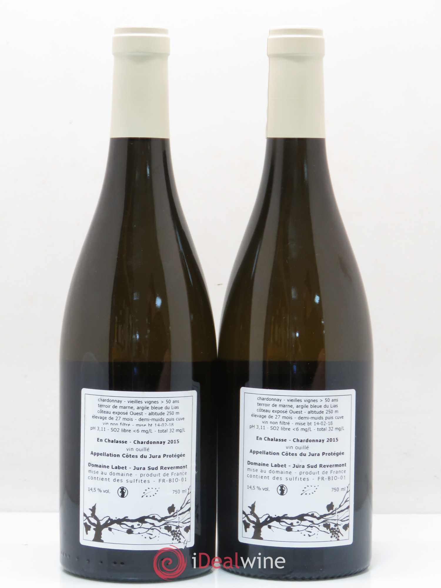 Côtes du Jura Chardonnay En Chalasse Labet 2015 - Posten von 2 Flaschen - 1