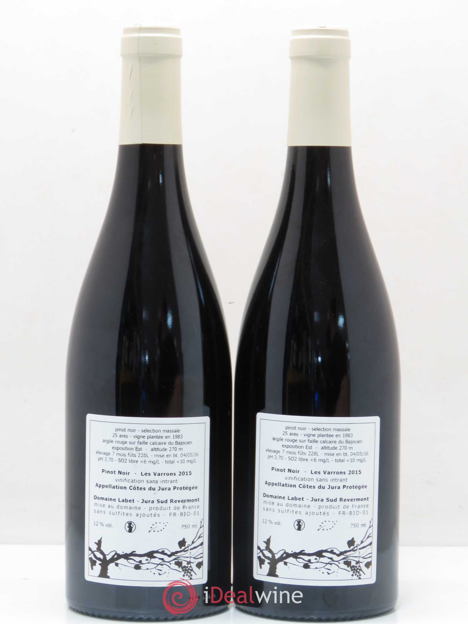 Côtes du Jura Pinot Noir Les Varrons Labet 2015 - Posten von 2 Flaschen - 1