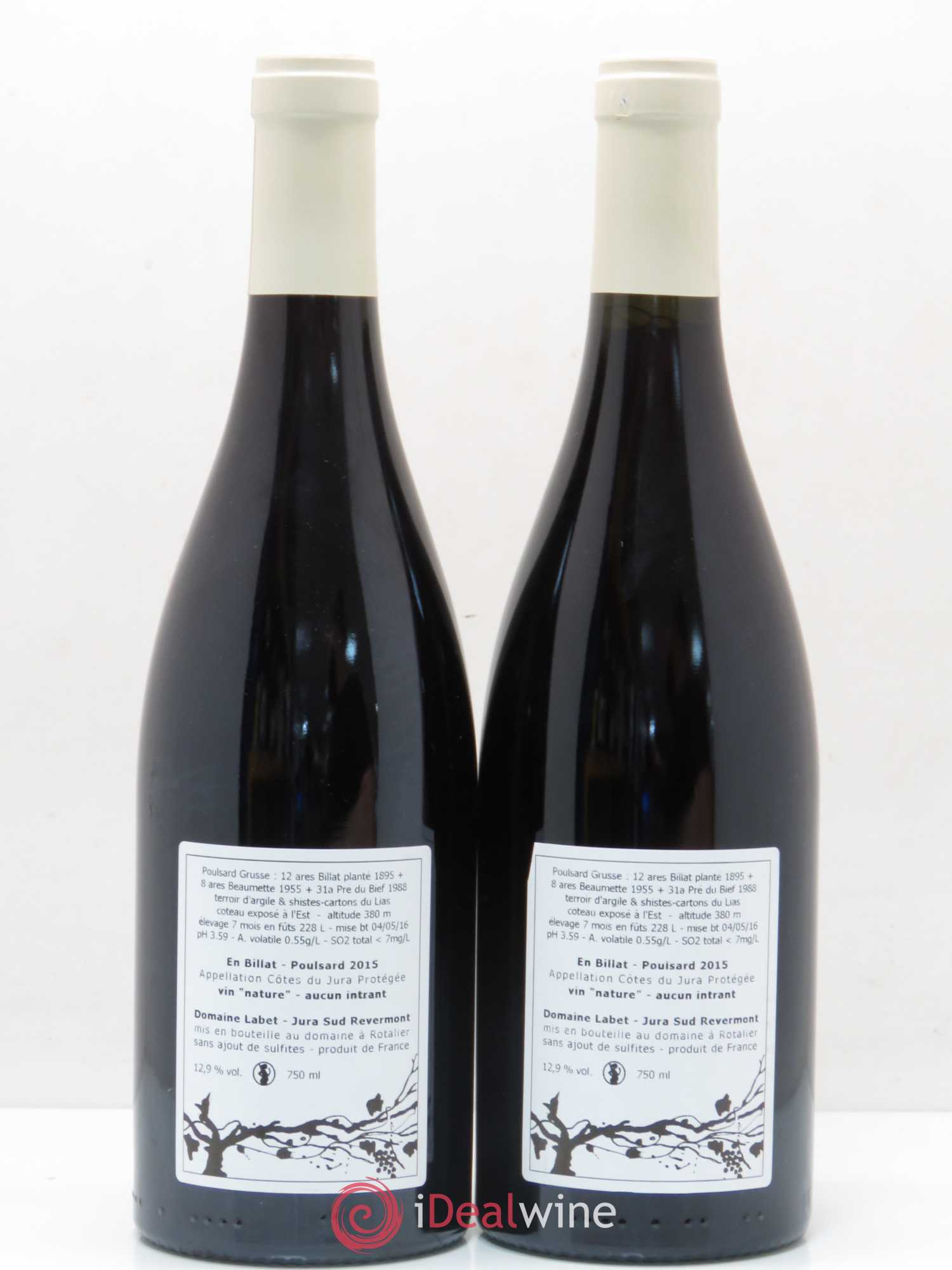 Côtes du Jura Poulsard En Billat Labet 2015 - Posten von 2 Flaschen - 1