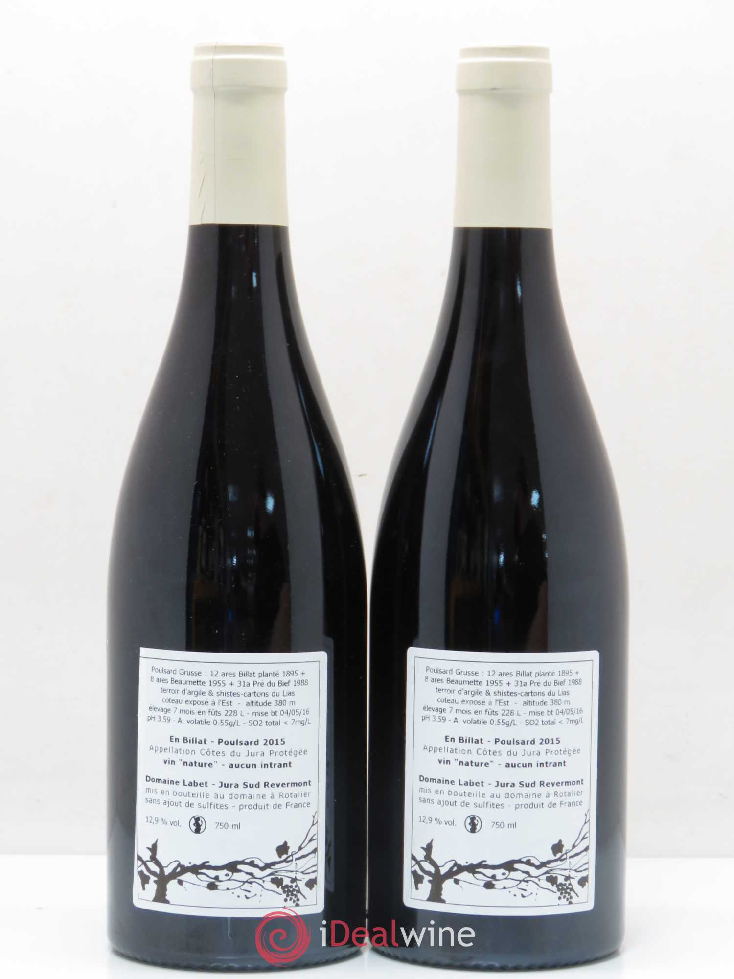 Côtes du Jura Poulsard En Billat Labet 2015 - Posten von 2 Flaschen - 1