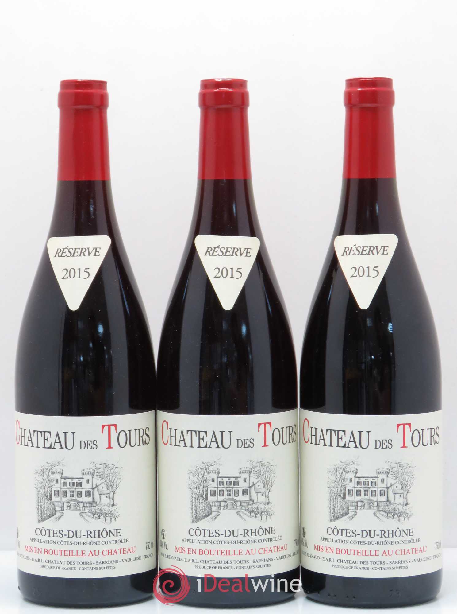 Côtes-du-Rhône Château des Tours Emmanuel Reynaud 2015 - Lot de 3 bouteilles - 0
