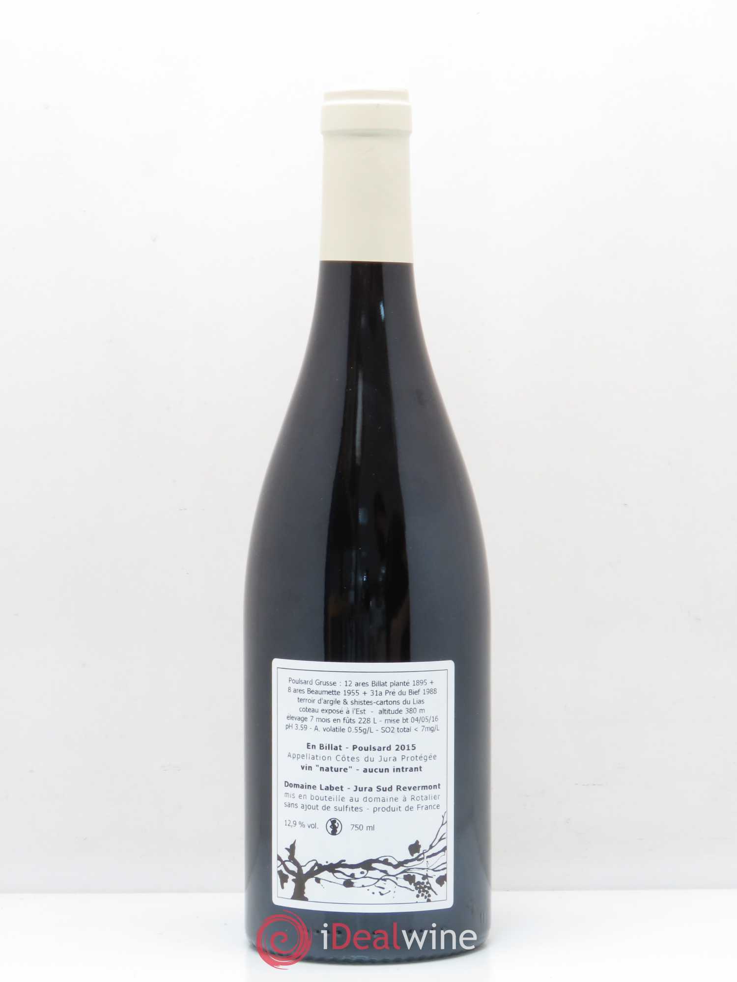 Côtes du Jura Poulsard En Billat Domaine Labet 2015 - Posten von 1 Flasche - 1