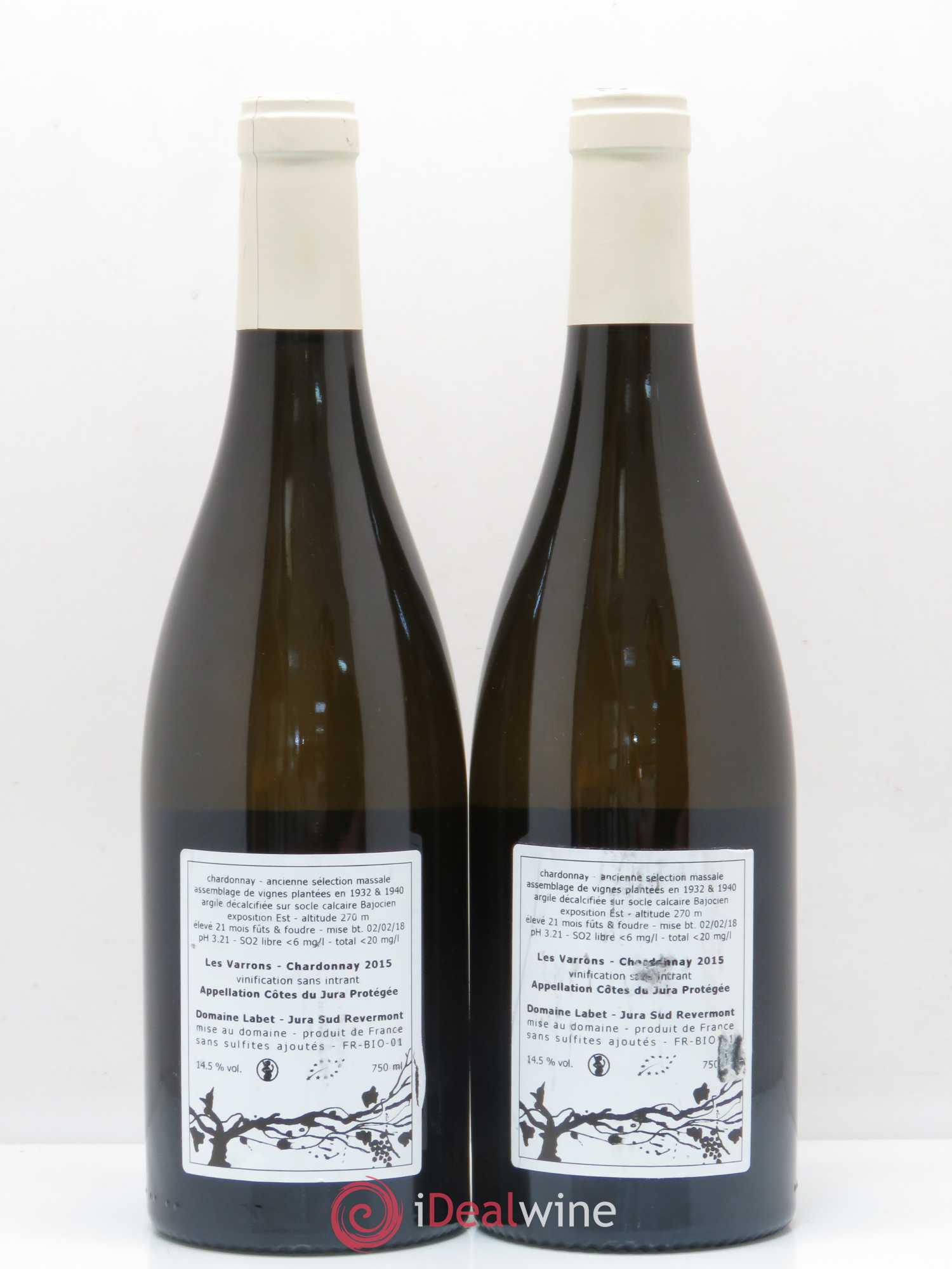 Côtes du Jura Les Varrons Domaine Labet 2015 - Posten von 2 Flaschen - 1
