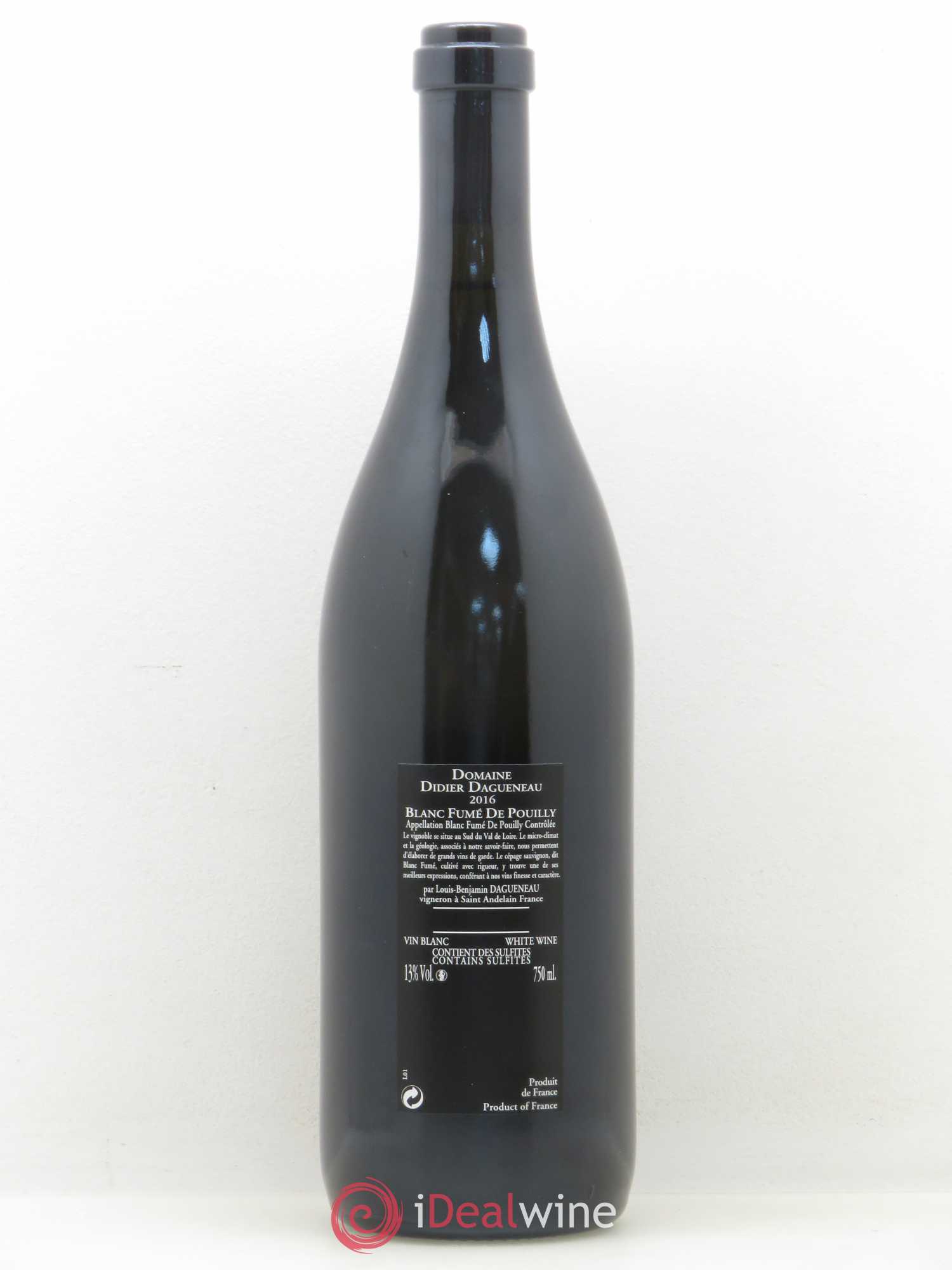 Vin de France (anciennement Pouilly-Fumé) Silex Dagueneau (Domaine Didier - Louis-Benjamin) 2016 - Lot de 1 bouteille - 1