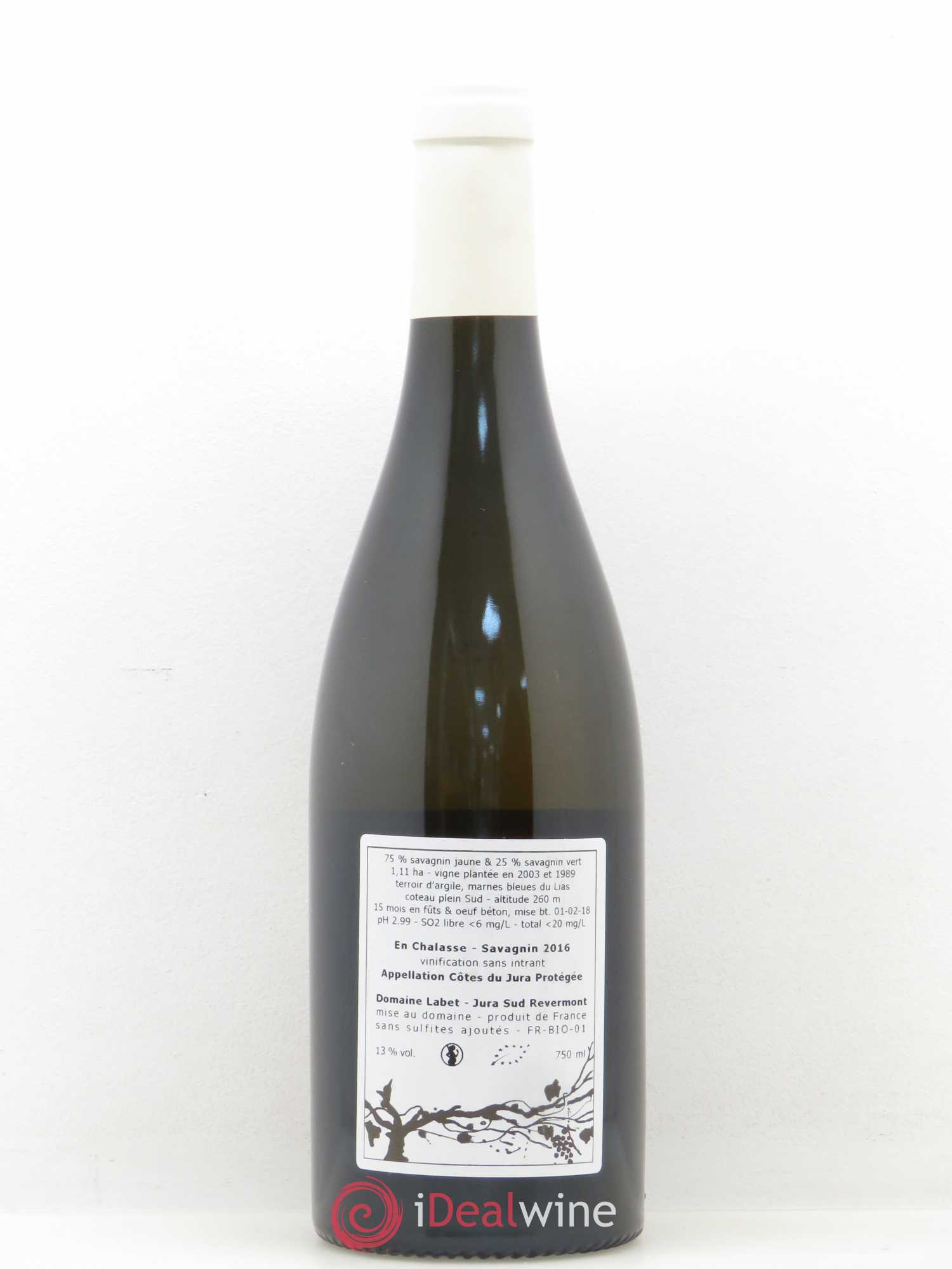 Côtes du Jura Fleur de Savagnin en Chalasse Domaine Labet 2016 - Posten von 1 Flasche - 1